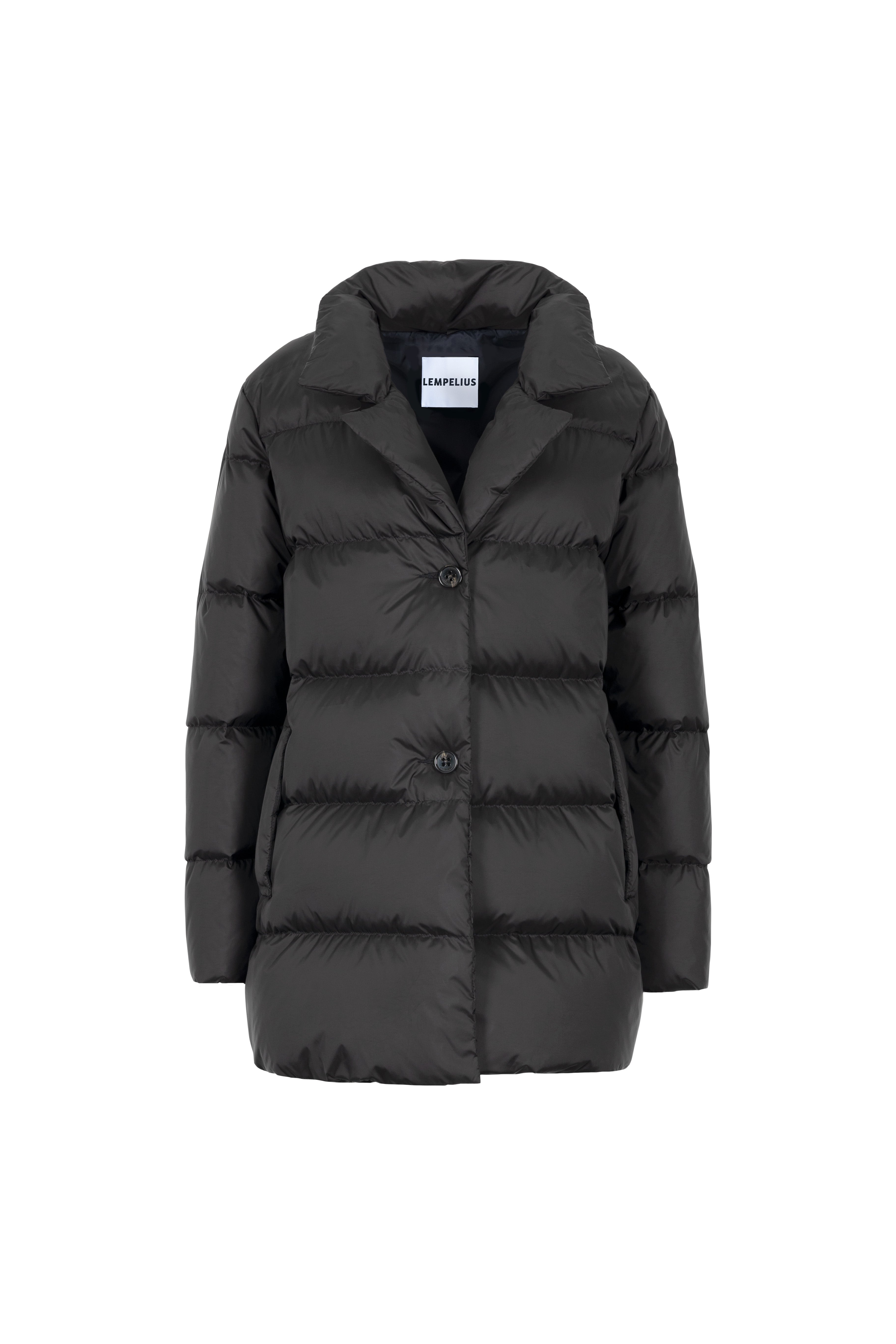 short quilted Lempelius Down Jacket with lapel collar