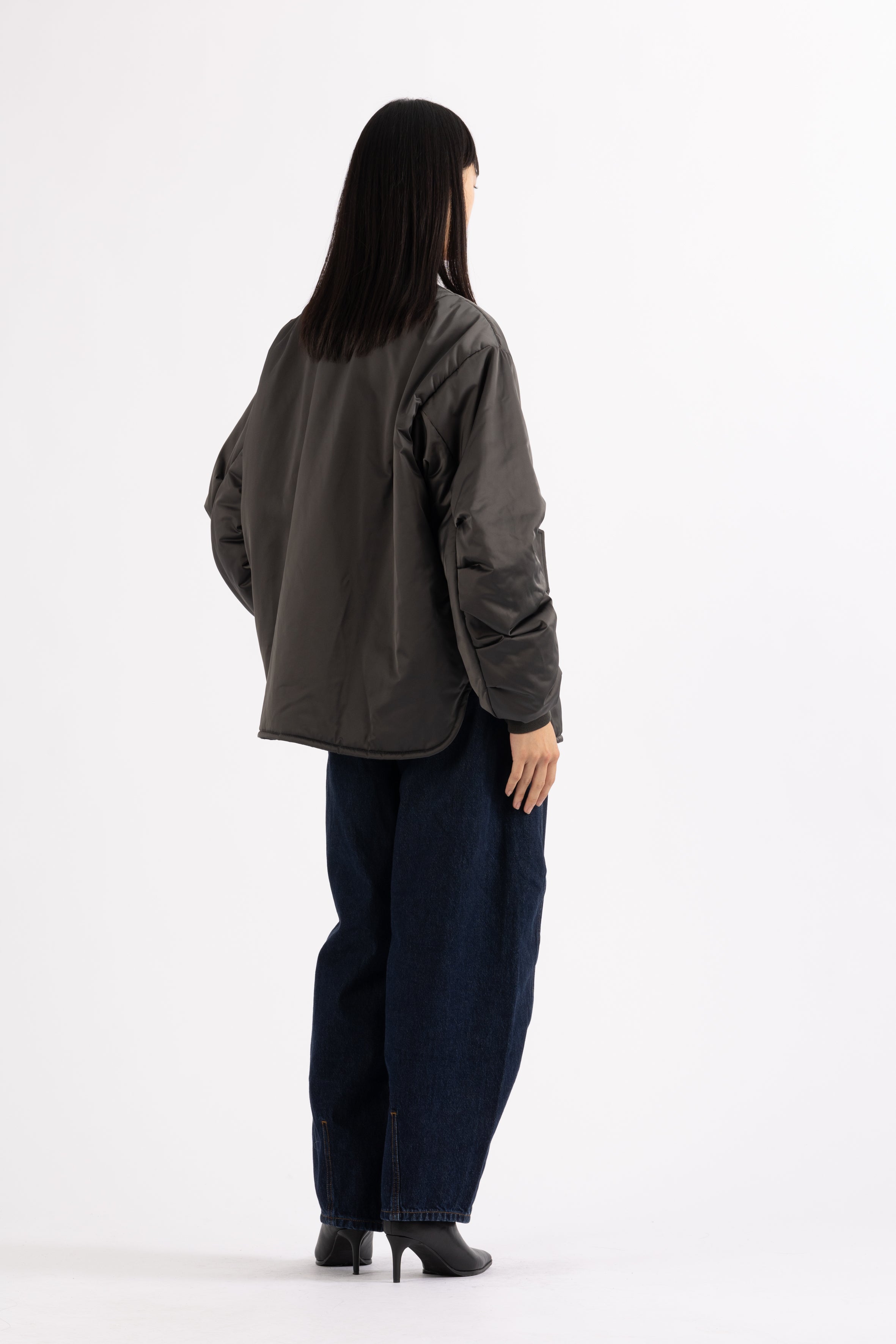 LEMPELIUS padded lightweight bomber jacket in carbon grey
