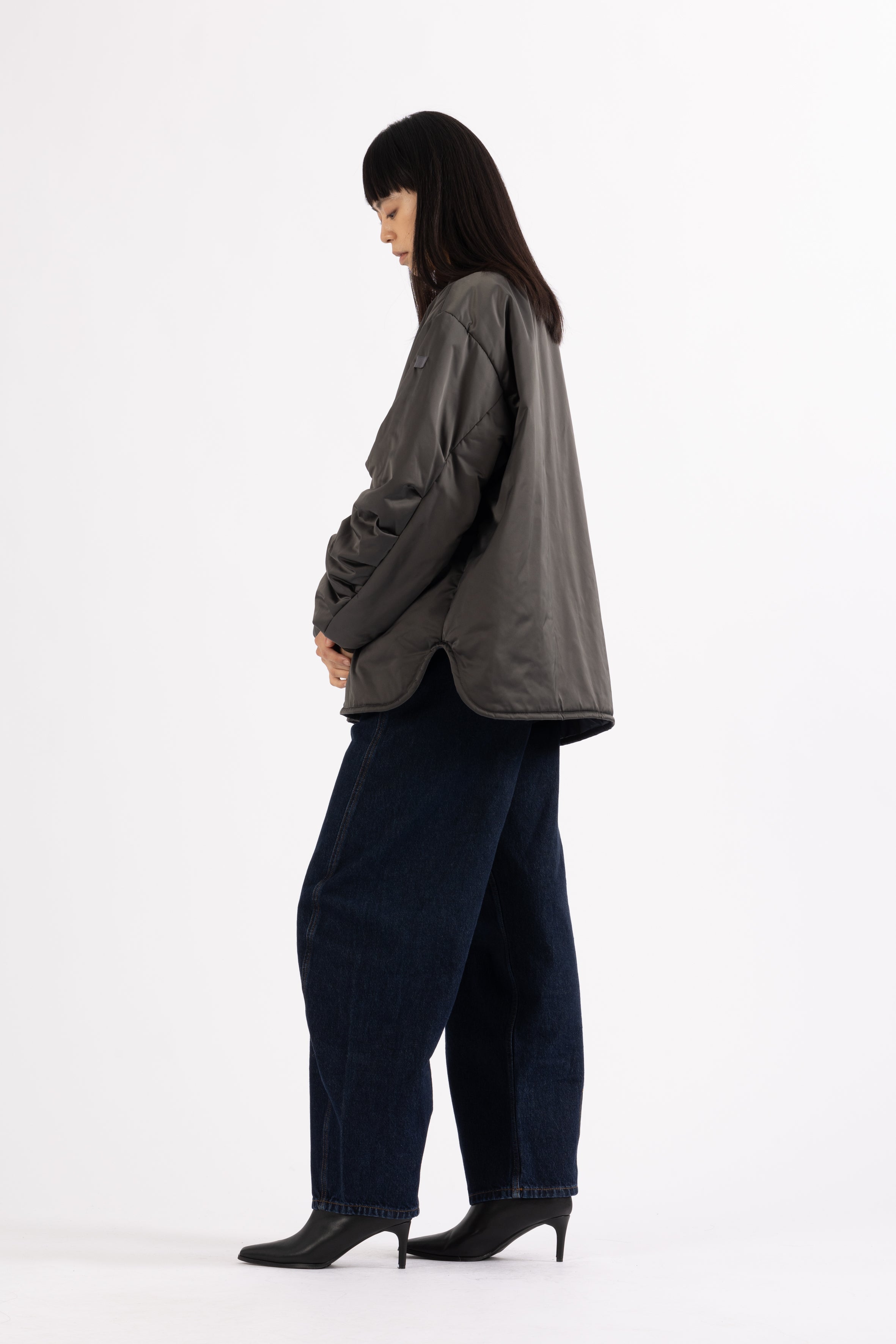 LEMPELIUS padded lightweight bomber jacket in carbon grey
