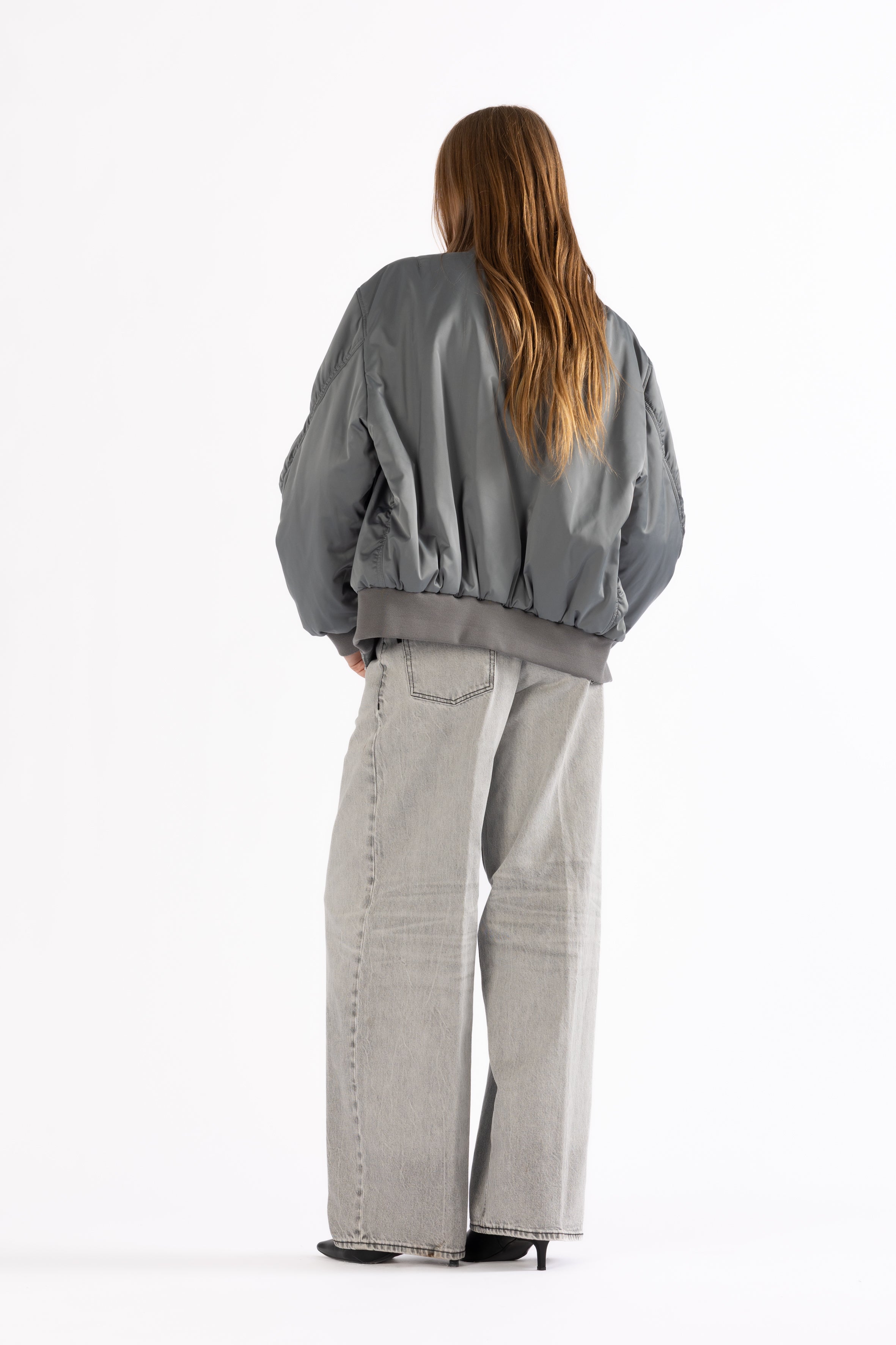padded lightweight bomber jacket in sterling