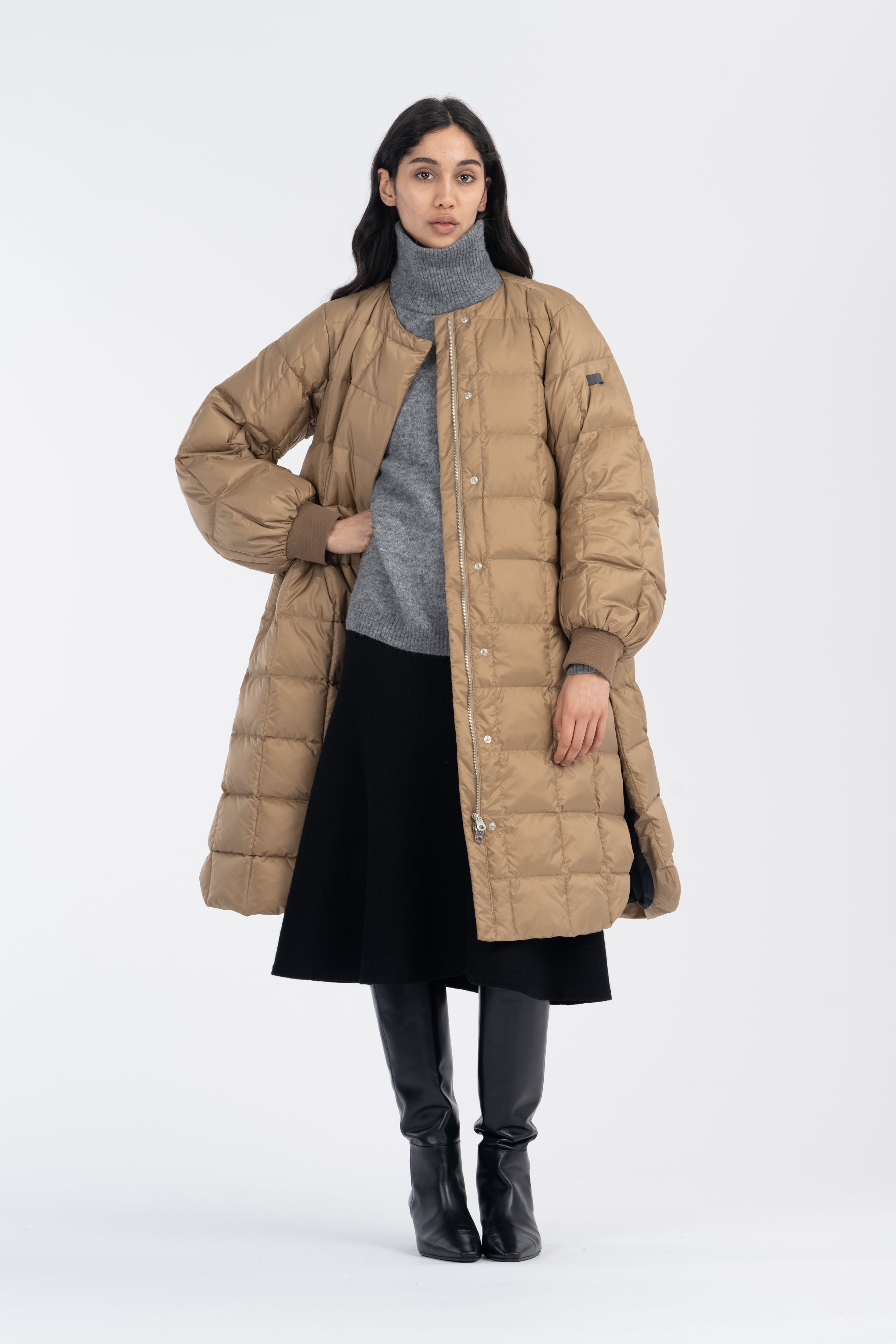 LEMPELIUS quilted lightweight coat in oat