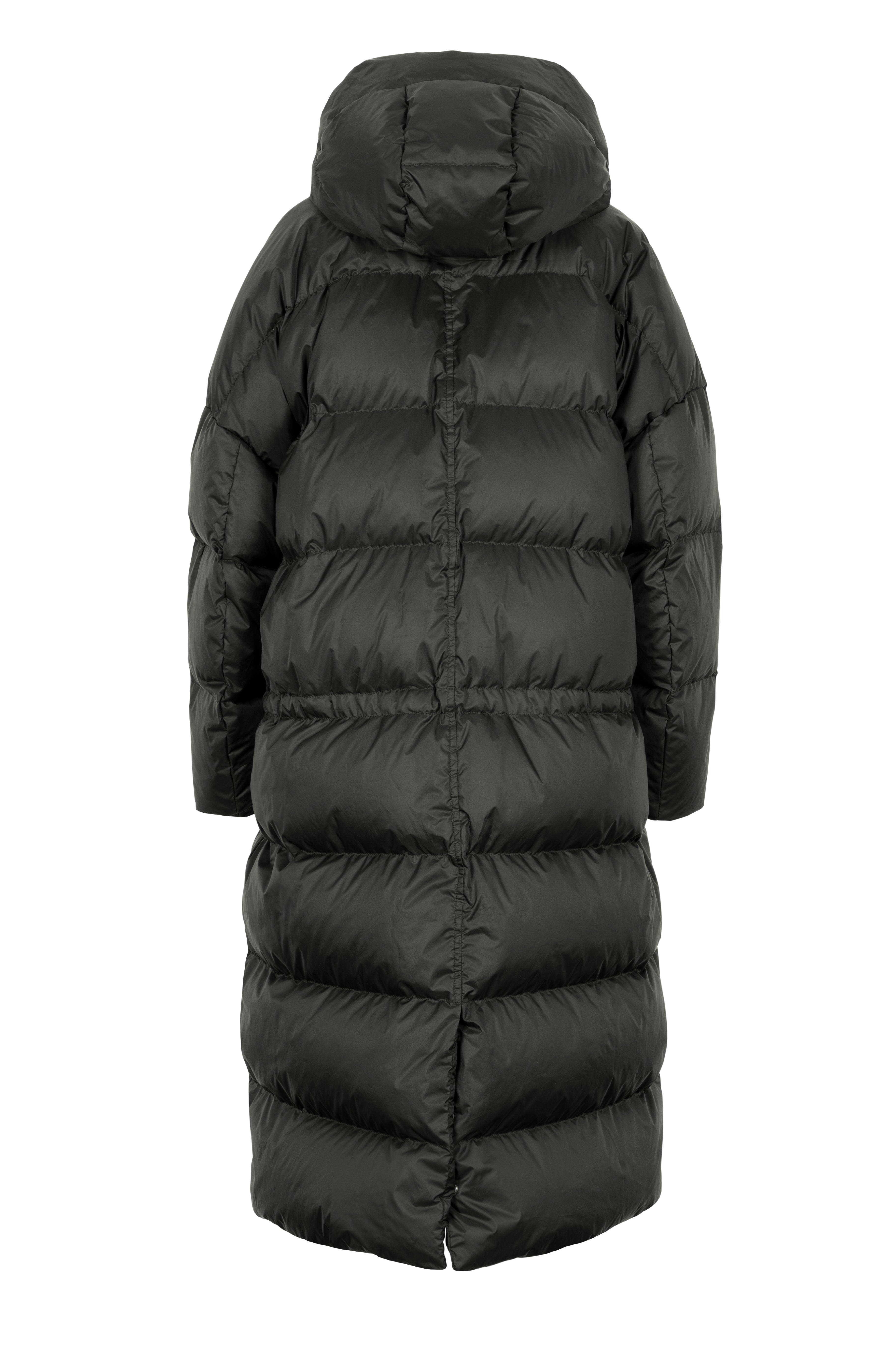 Dropped shoulders Lempelius long downcoat in deep green