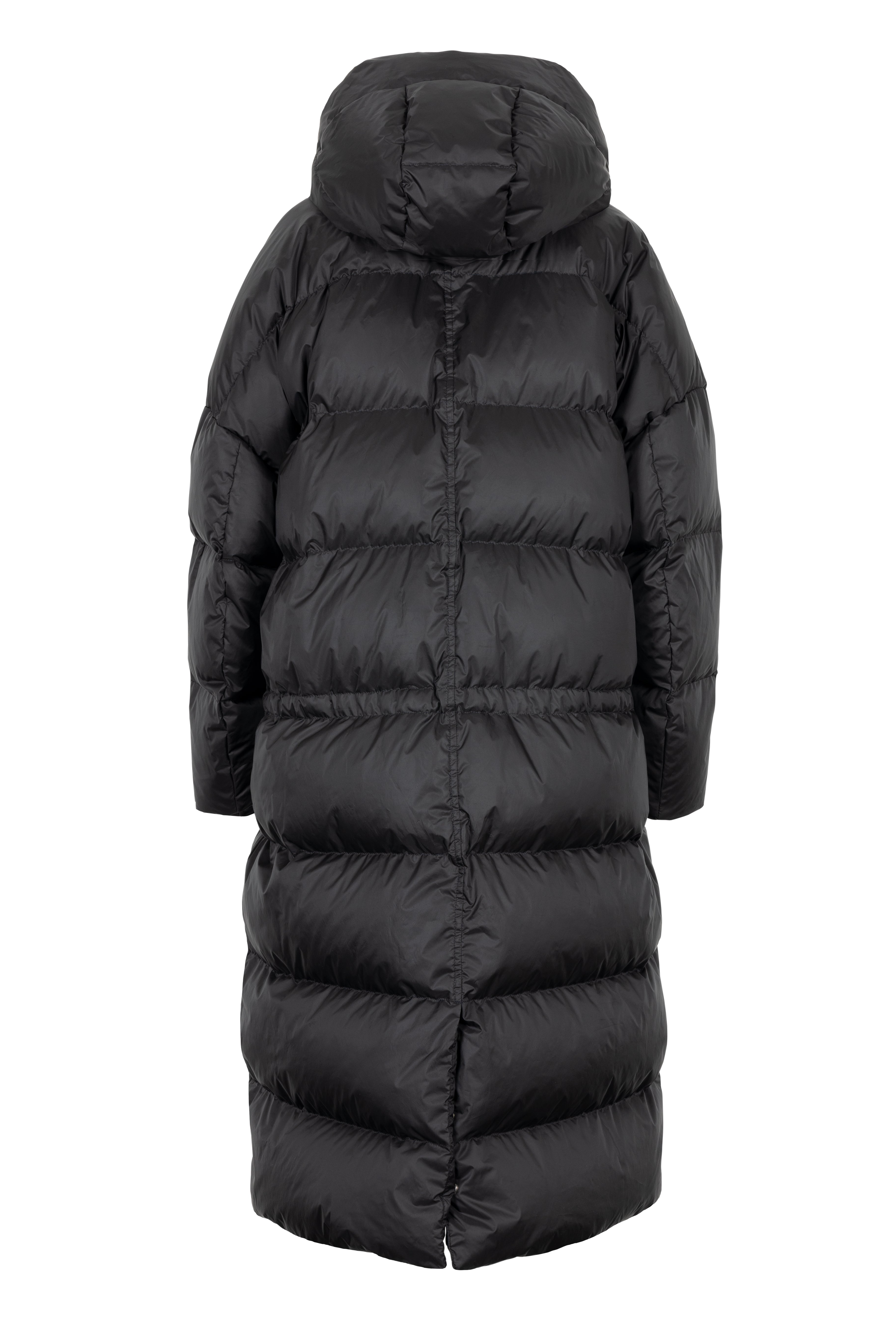 Dropped shoulders Lempelius long downcoat in black