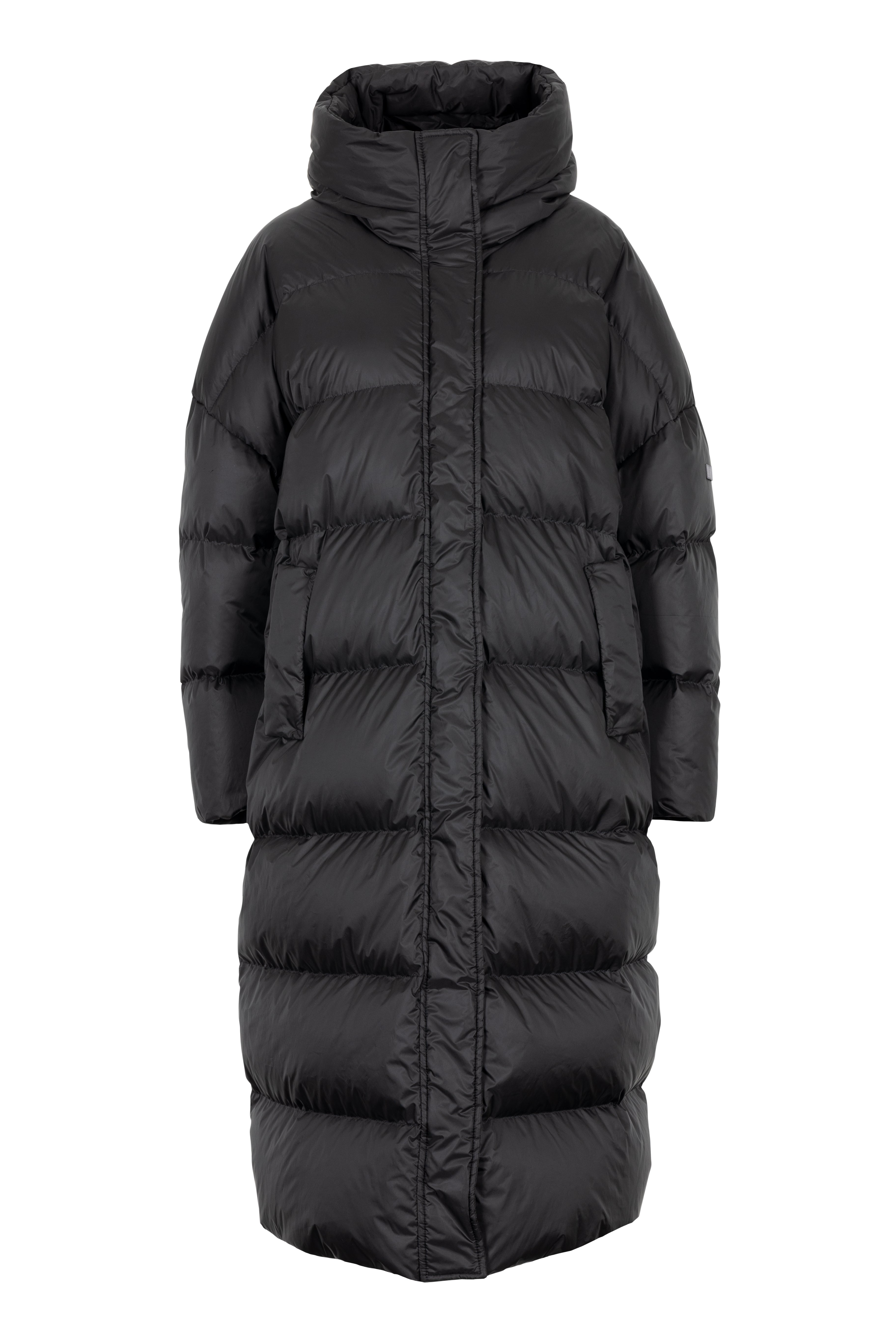 Dropped shoulders Lempelius long downcoat in black