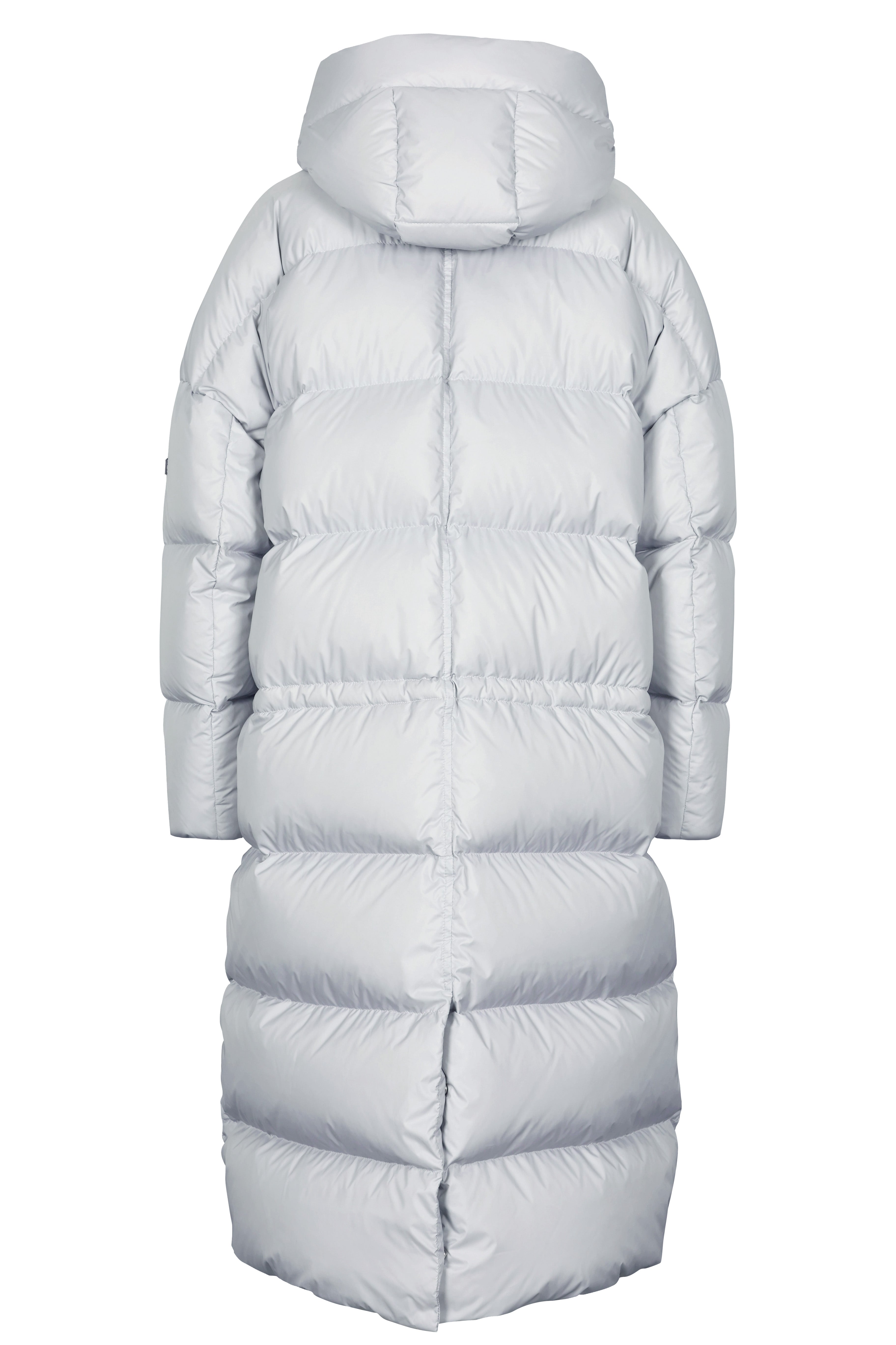Dropped shoulders Lempelius long downcoat in iced grey