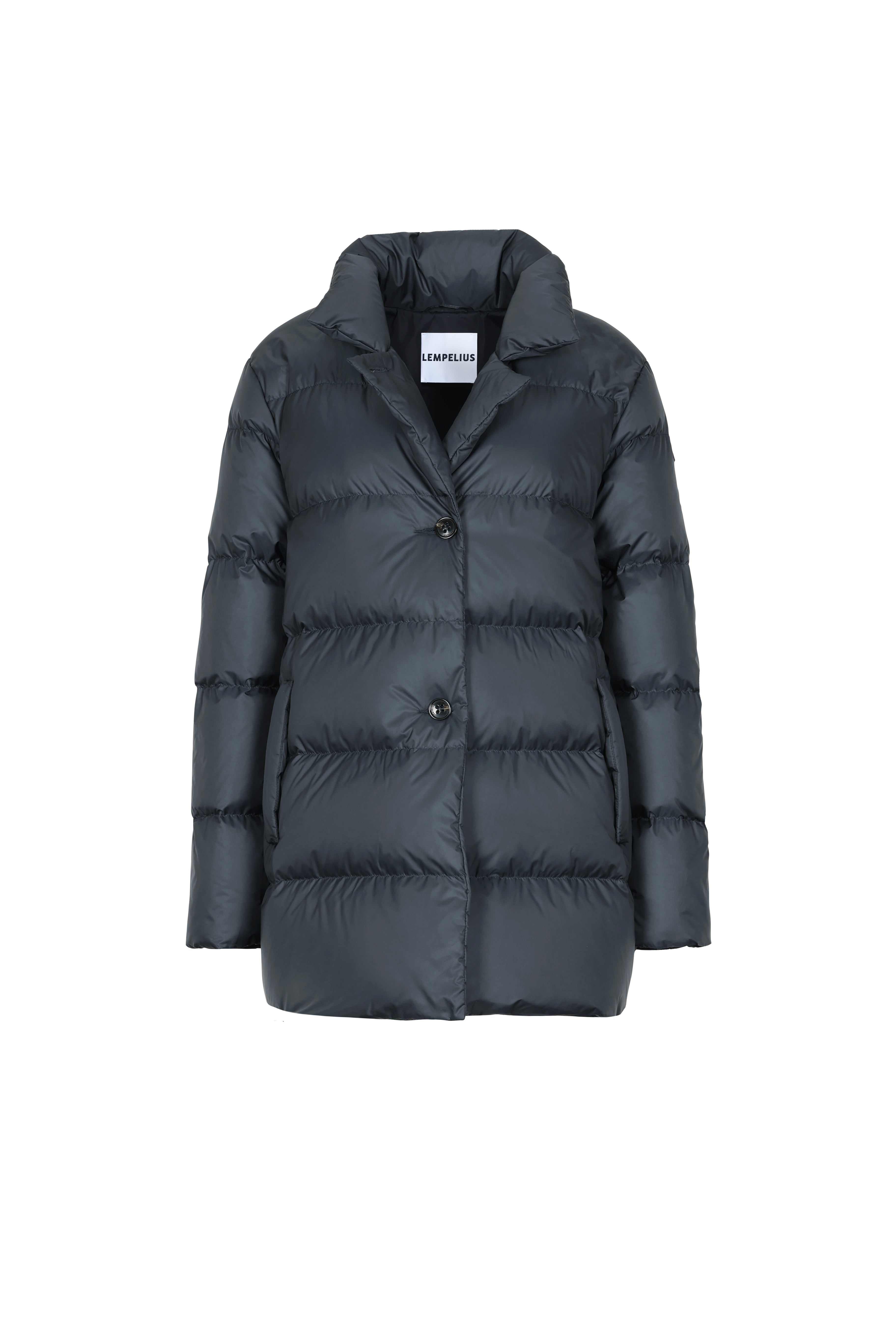 short quilted Lempelius Down Jacket with lapel collar