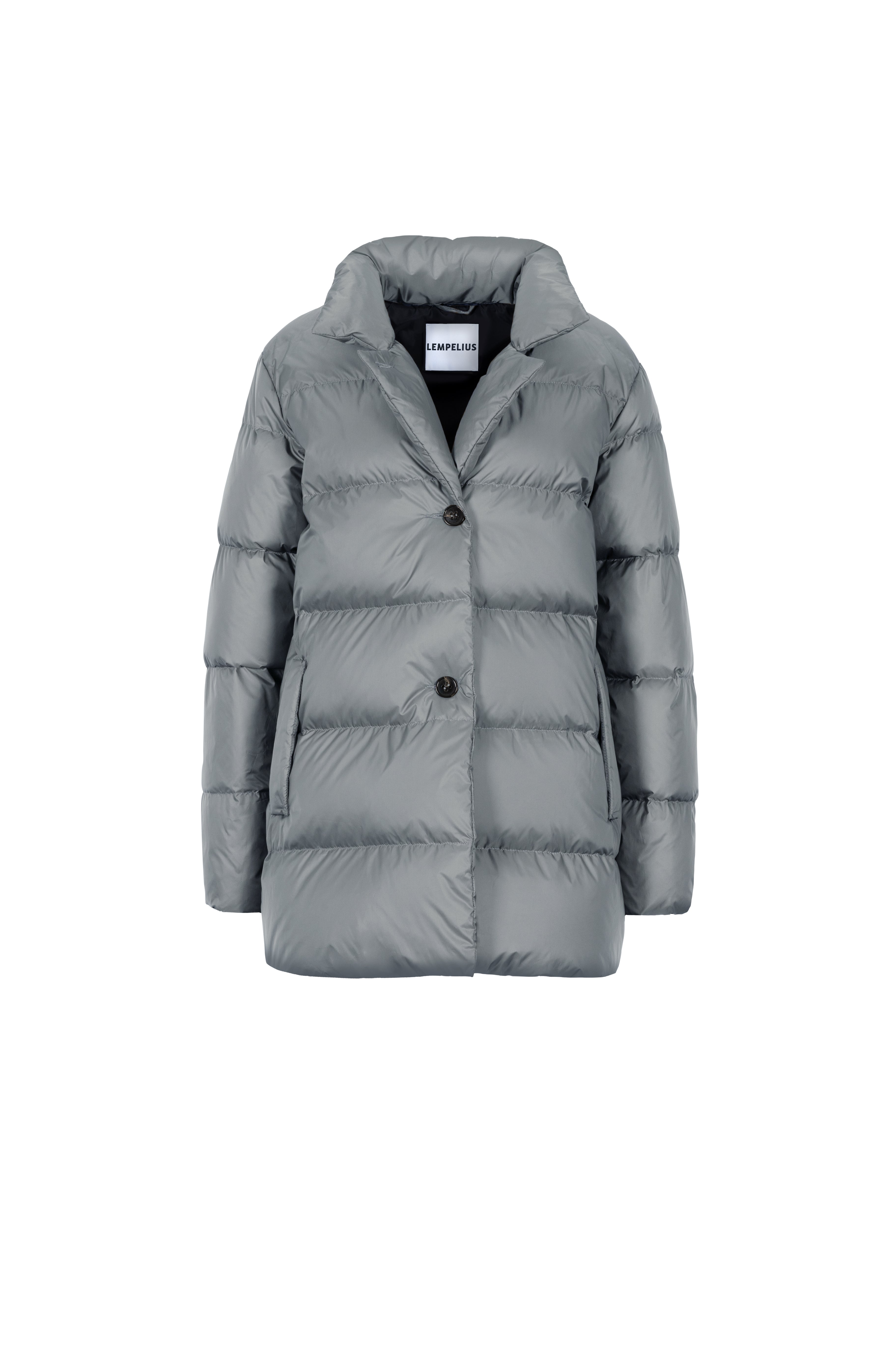 short quilted Lempelius Down Jacket with lapel collar