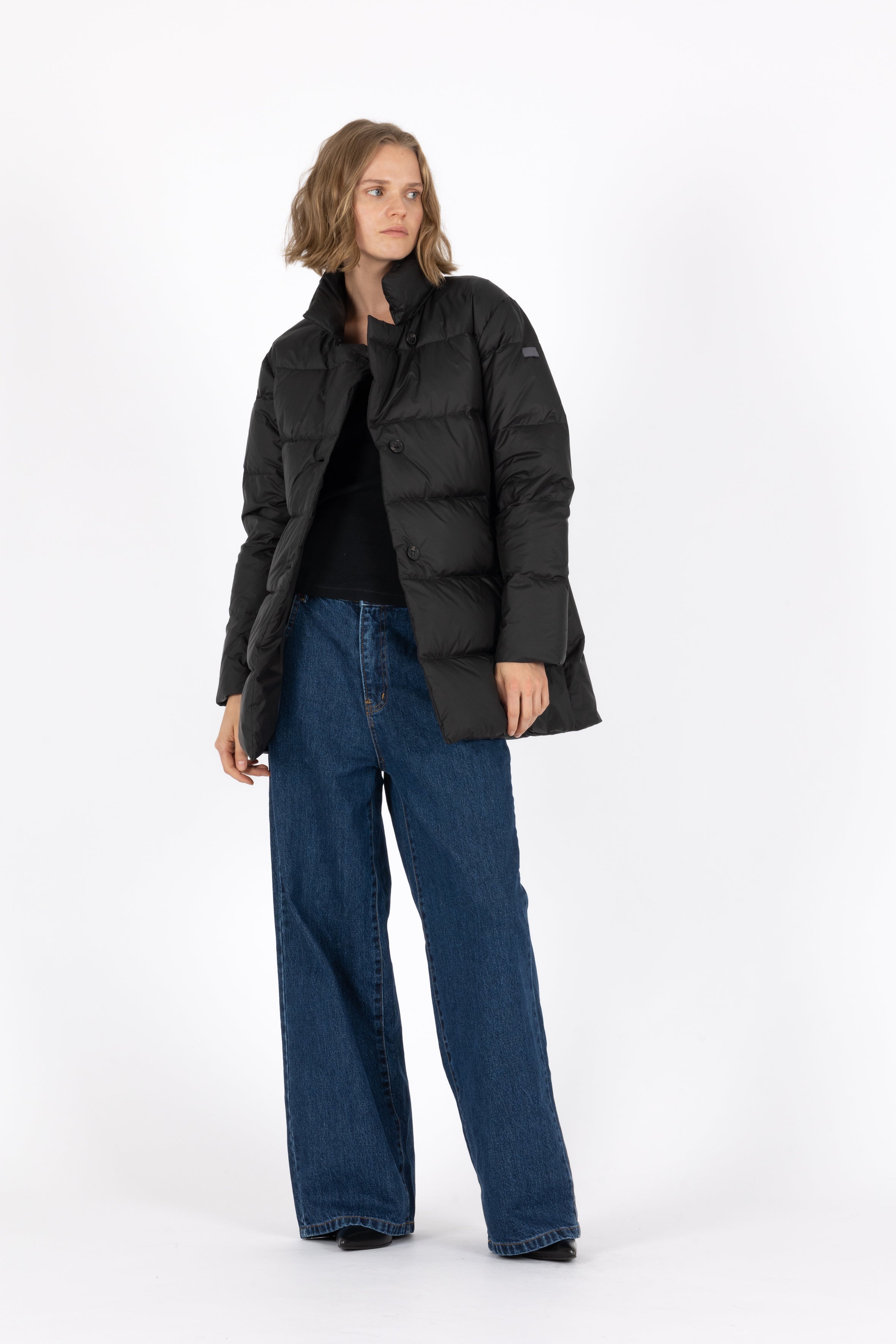 short quilted Lempelius Down Jacket with lapel collar