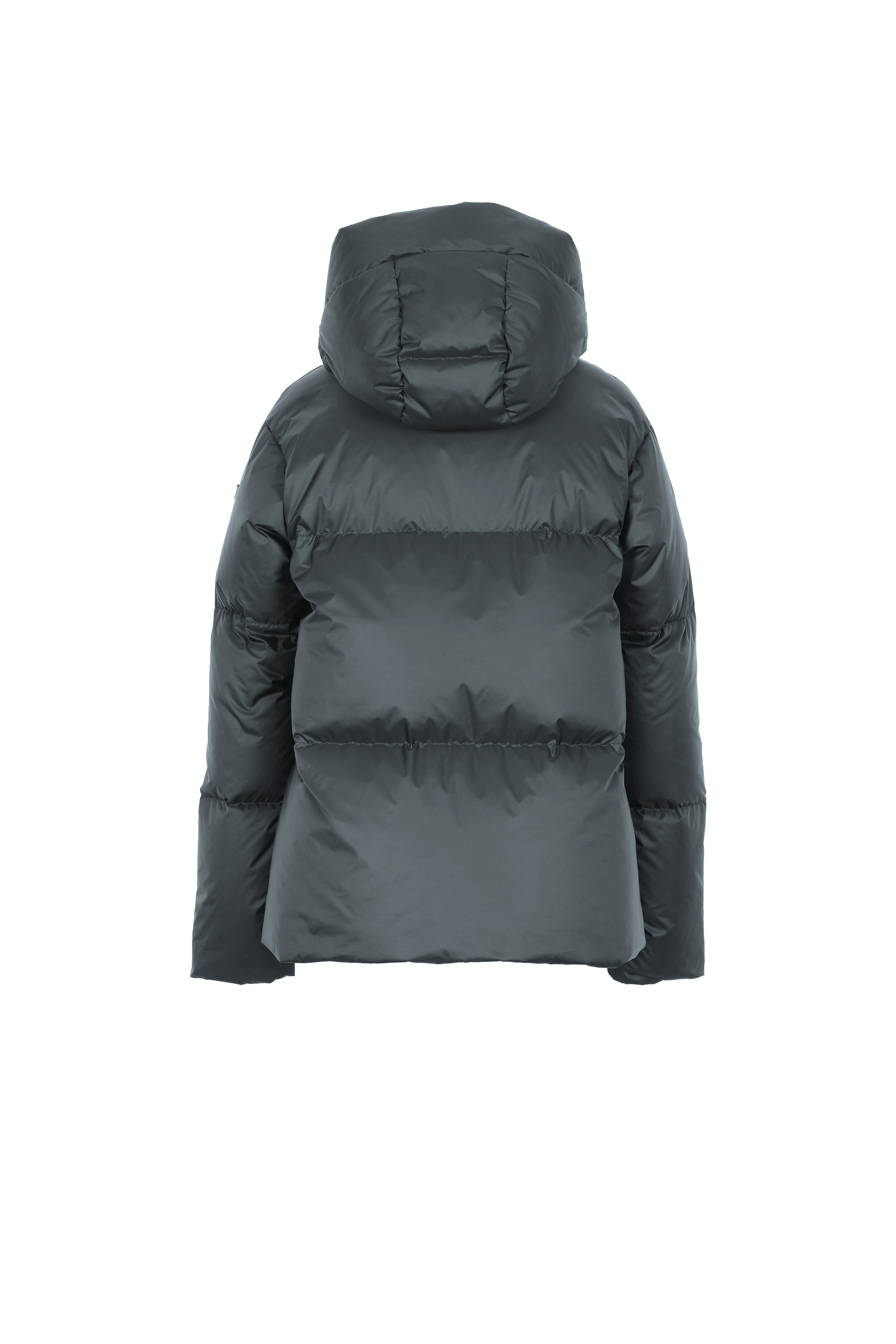 short down jacket in color bluegrey