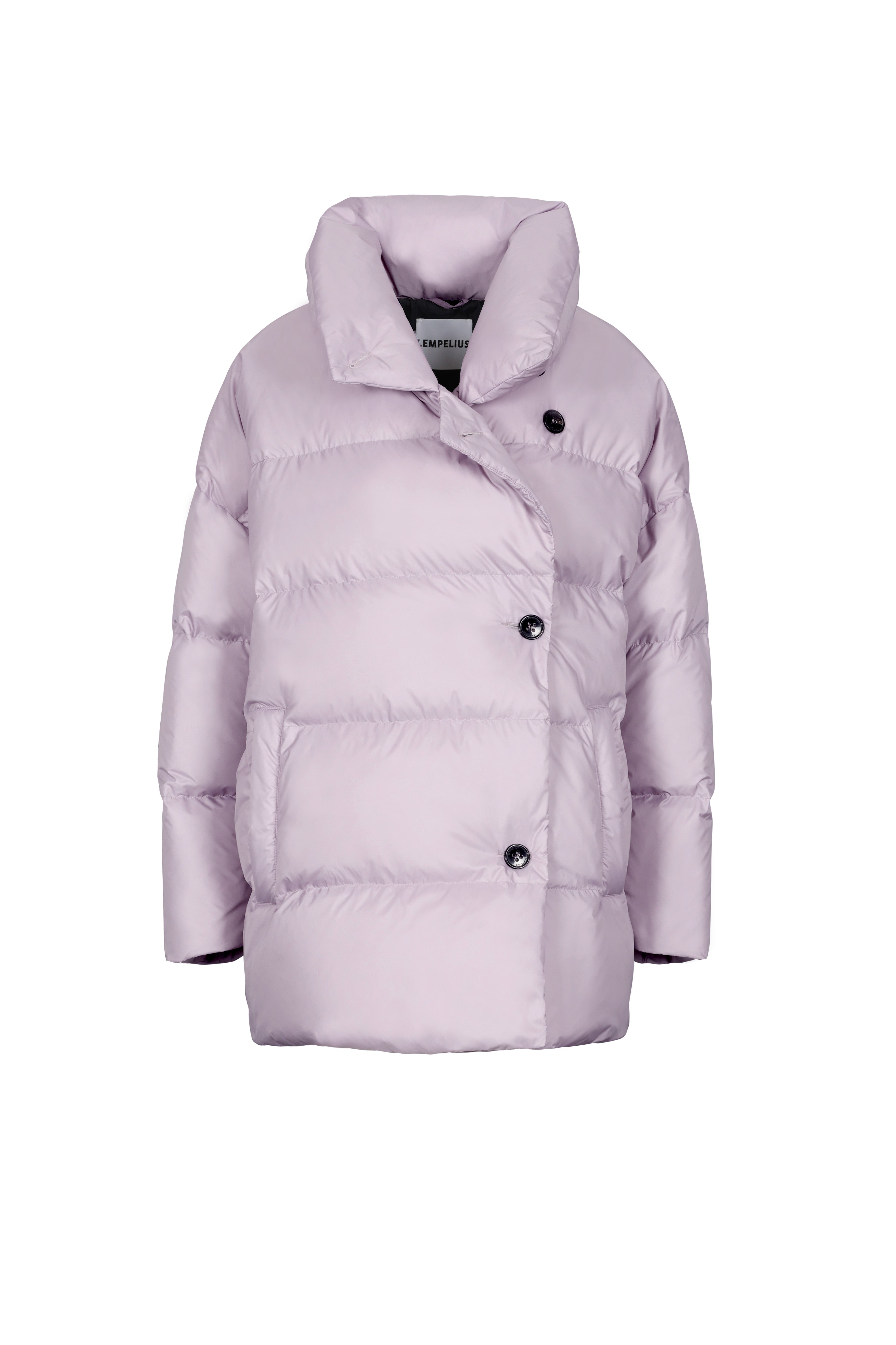 short quilted Lempelius down jacket in color lilac