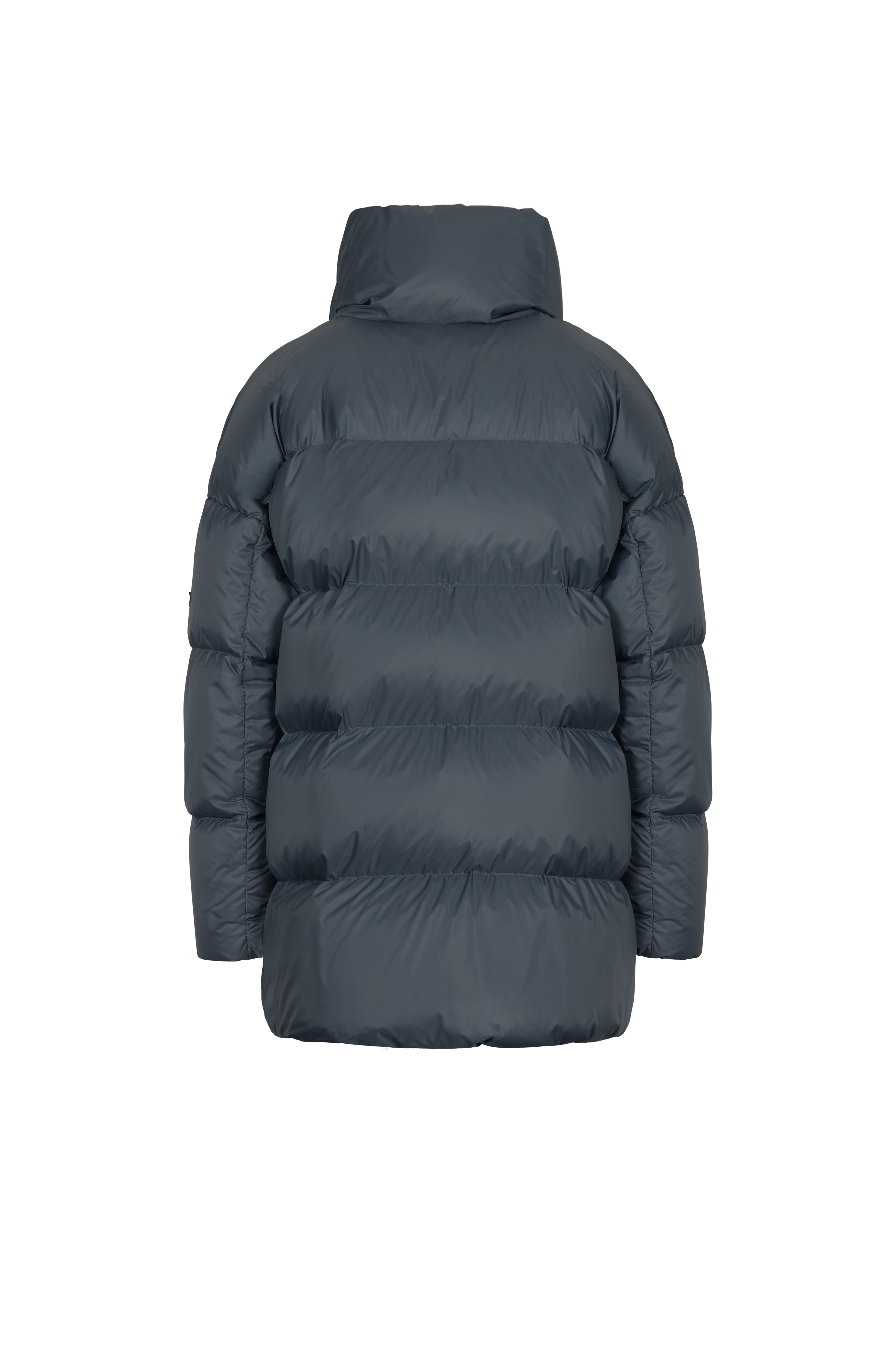 short quilted Lempelius down jacket in color bluegrey