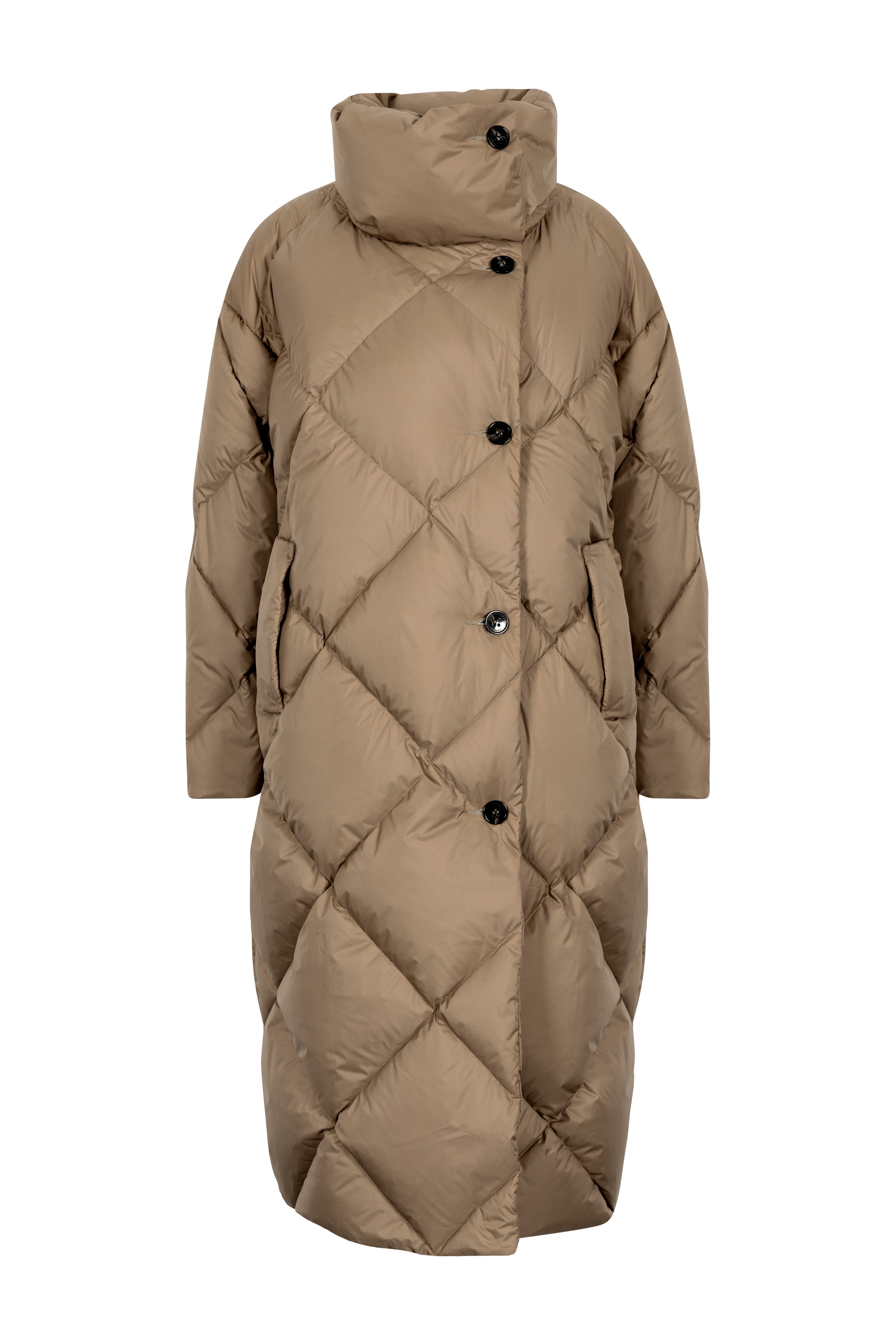 oversized Lempelius diamond quilt down coat