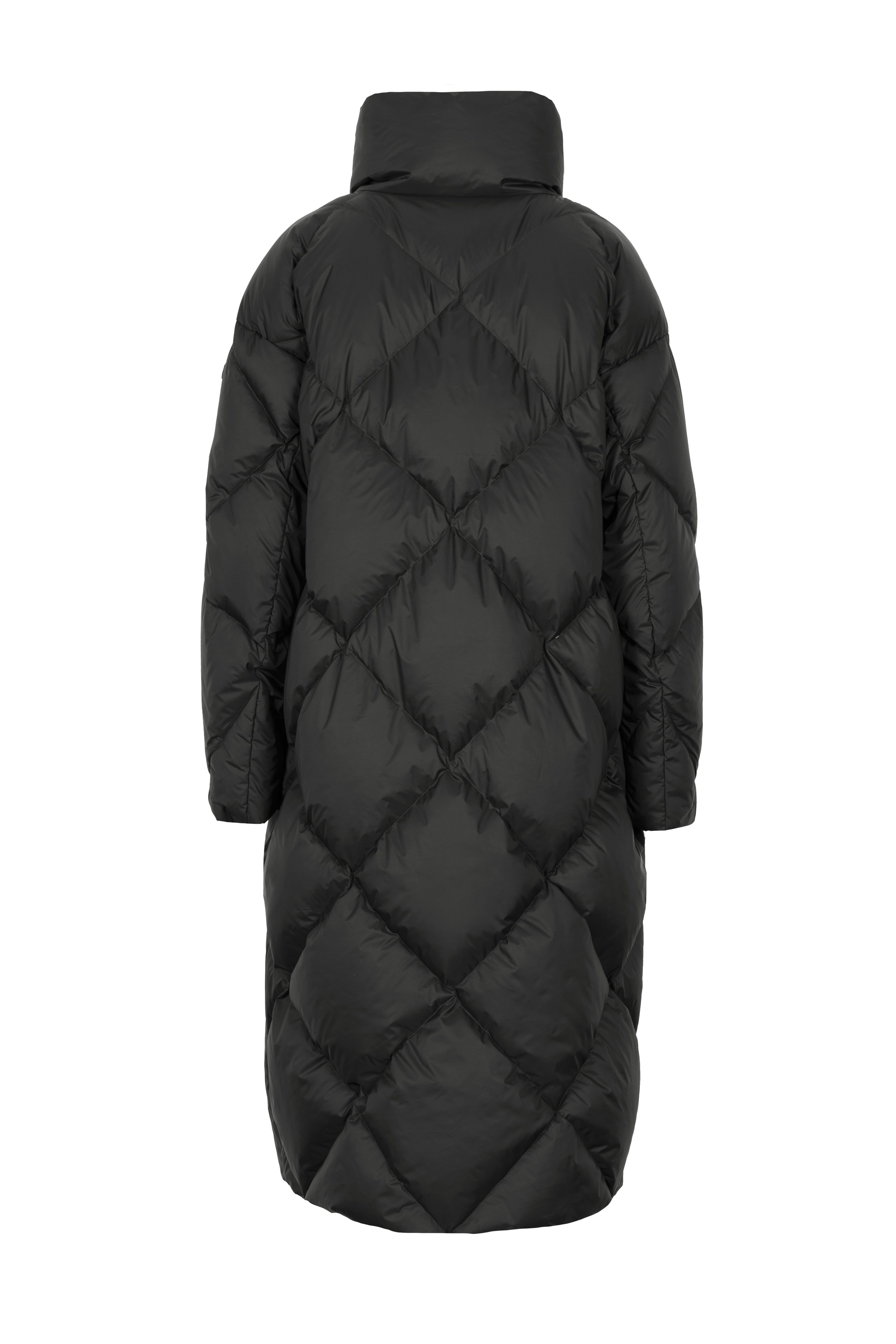 oversized Lempelius diamond quilt down coat in deep green