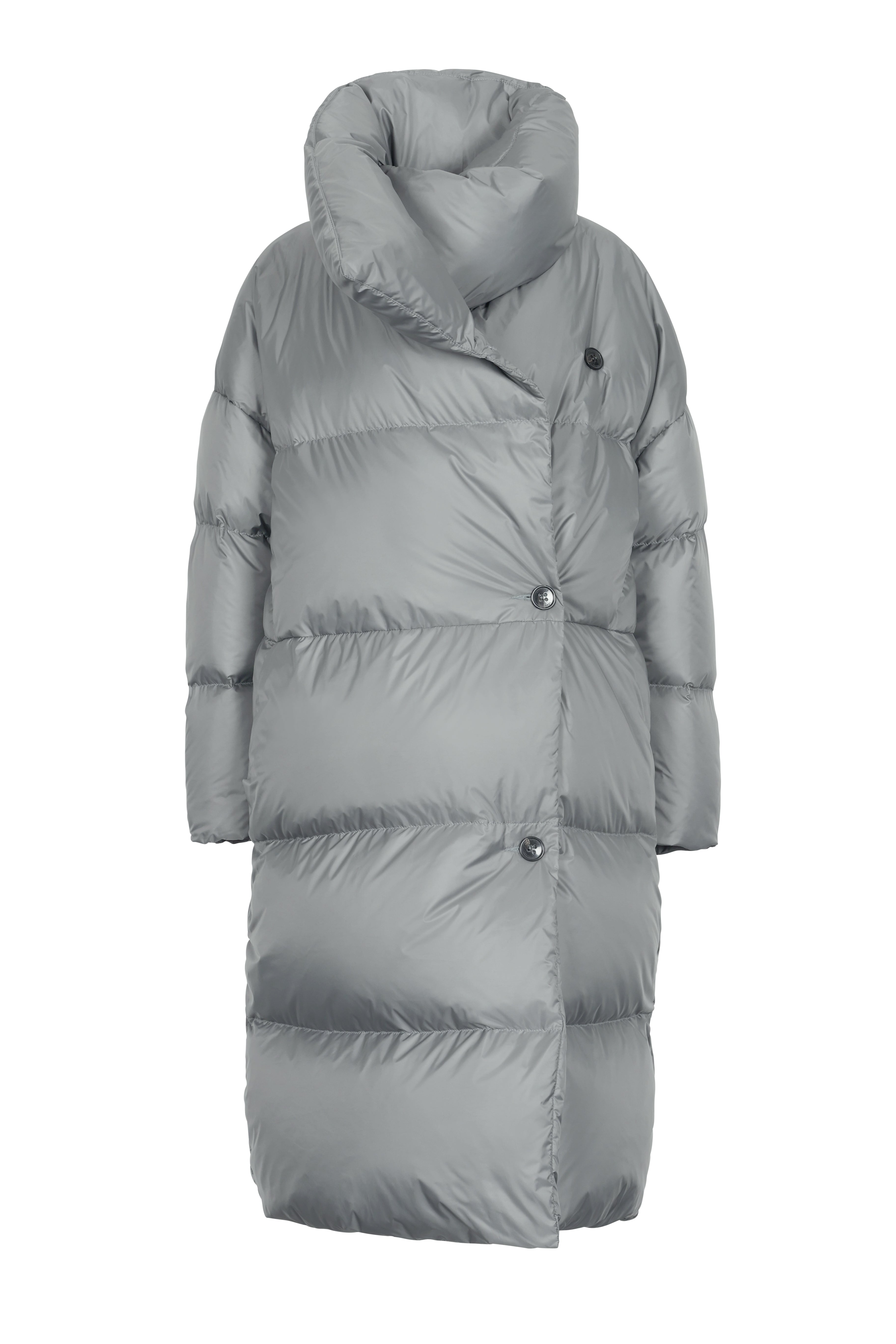 Lempelius wrap down coat with oversized collar