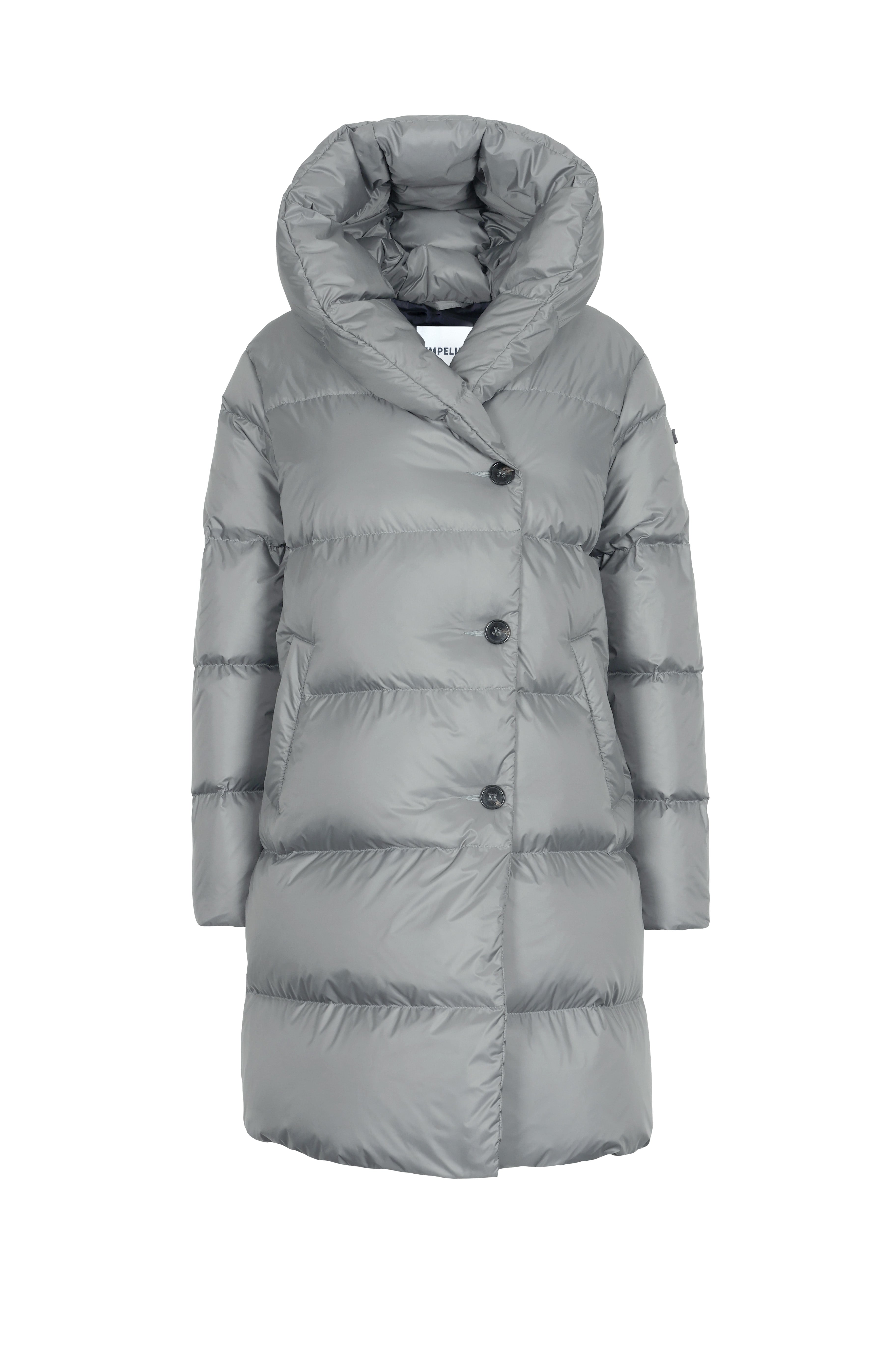 fitted mid lenght Lempelius down coat in stone