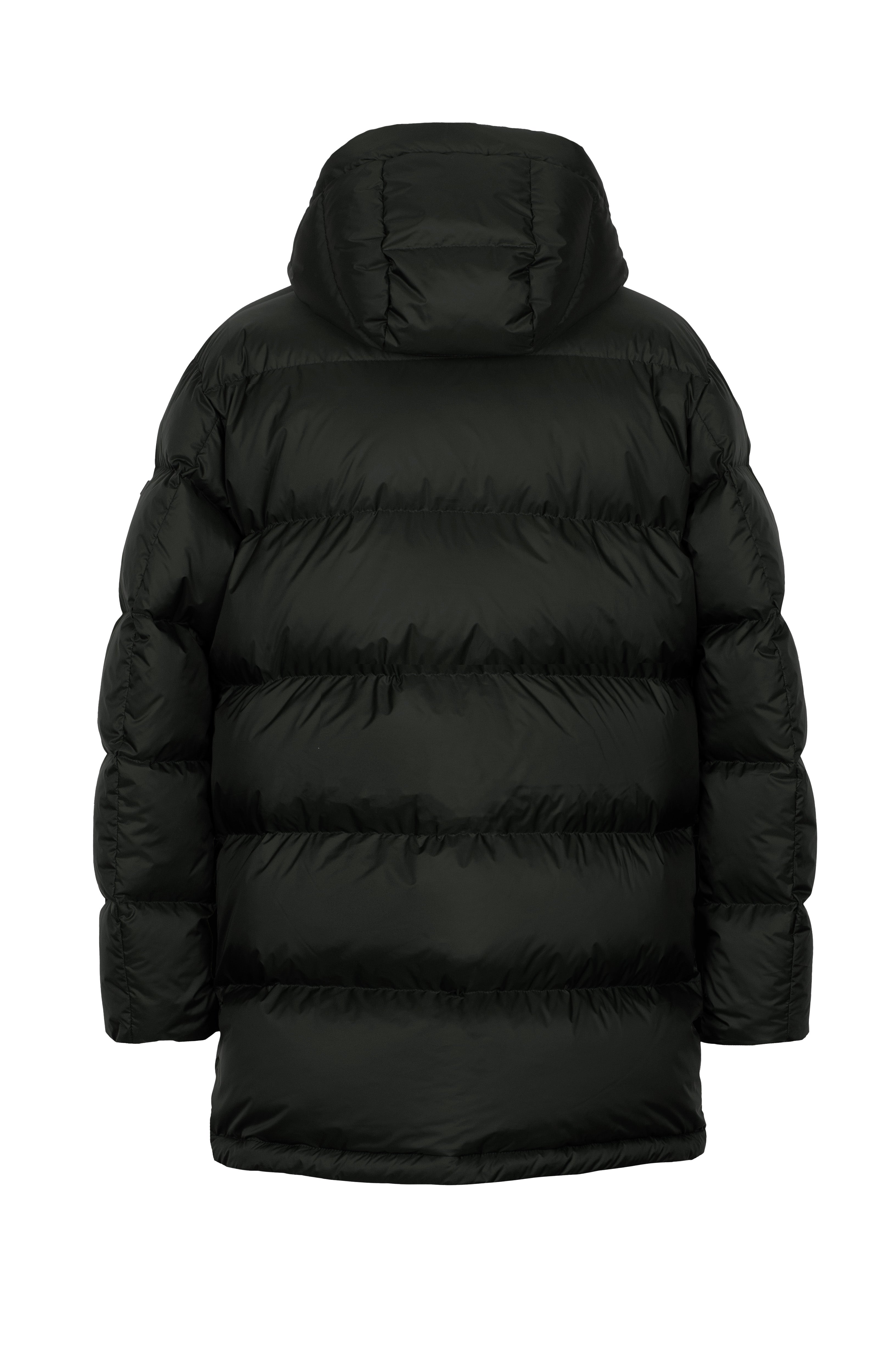 Mens Lempelius Down coat with Patchpockets in deep green