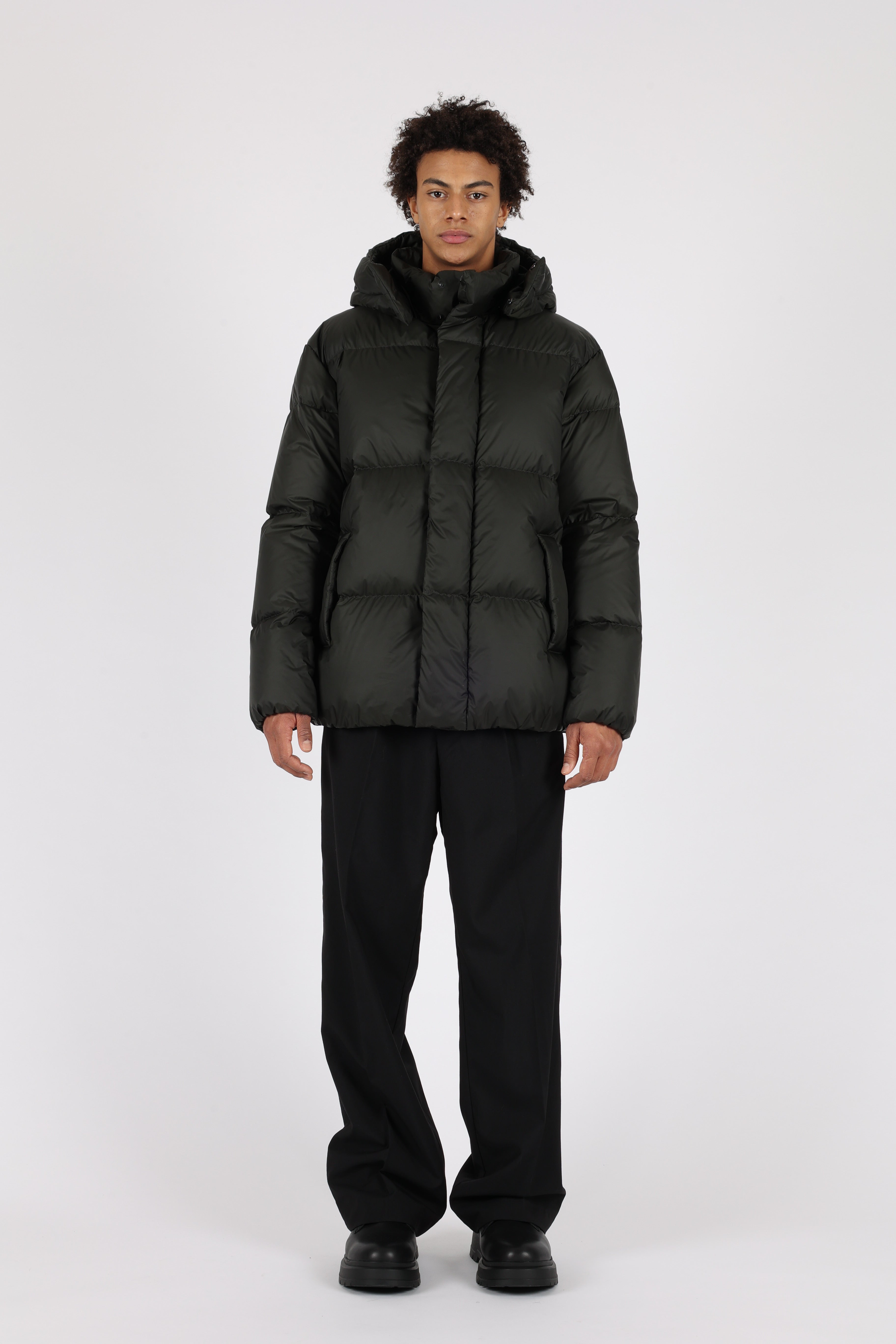 Mens Down puffer in deep green