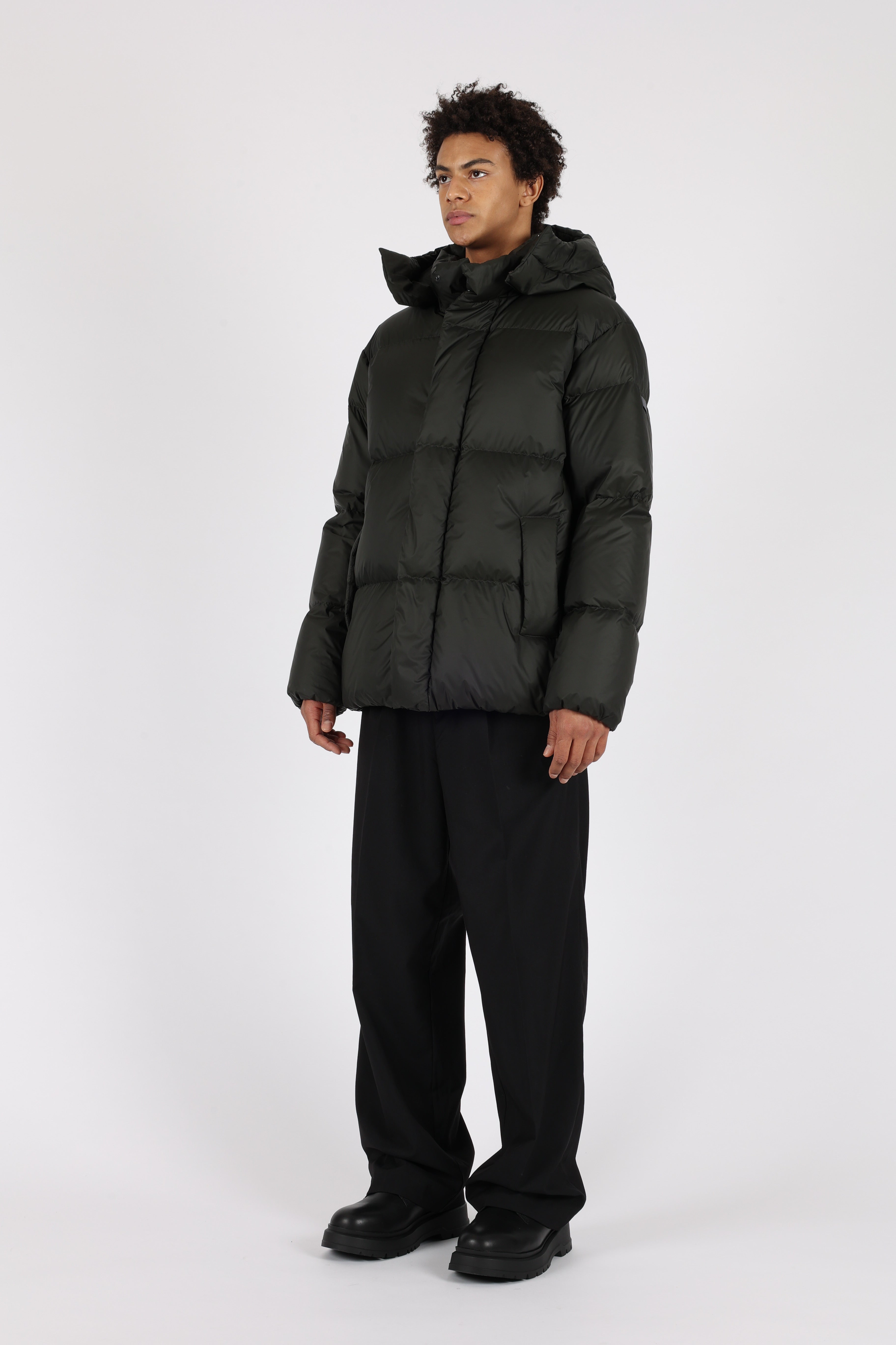 Mens Down puffer in deep green