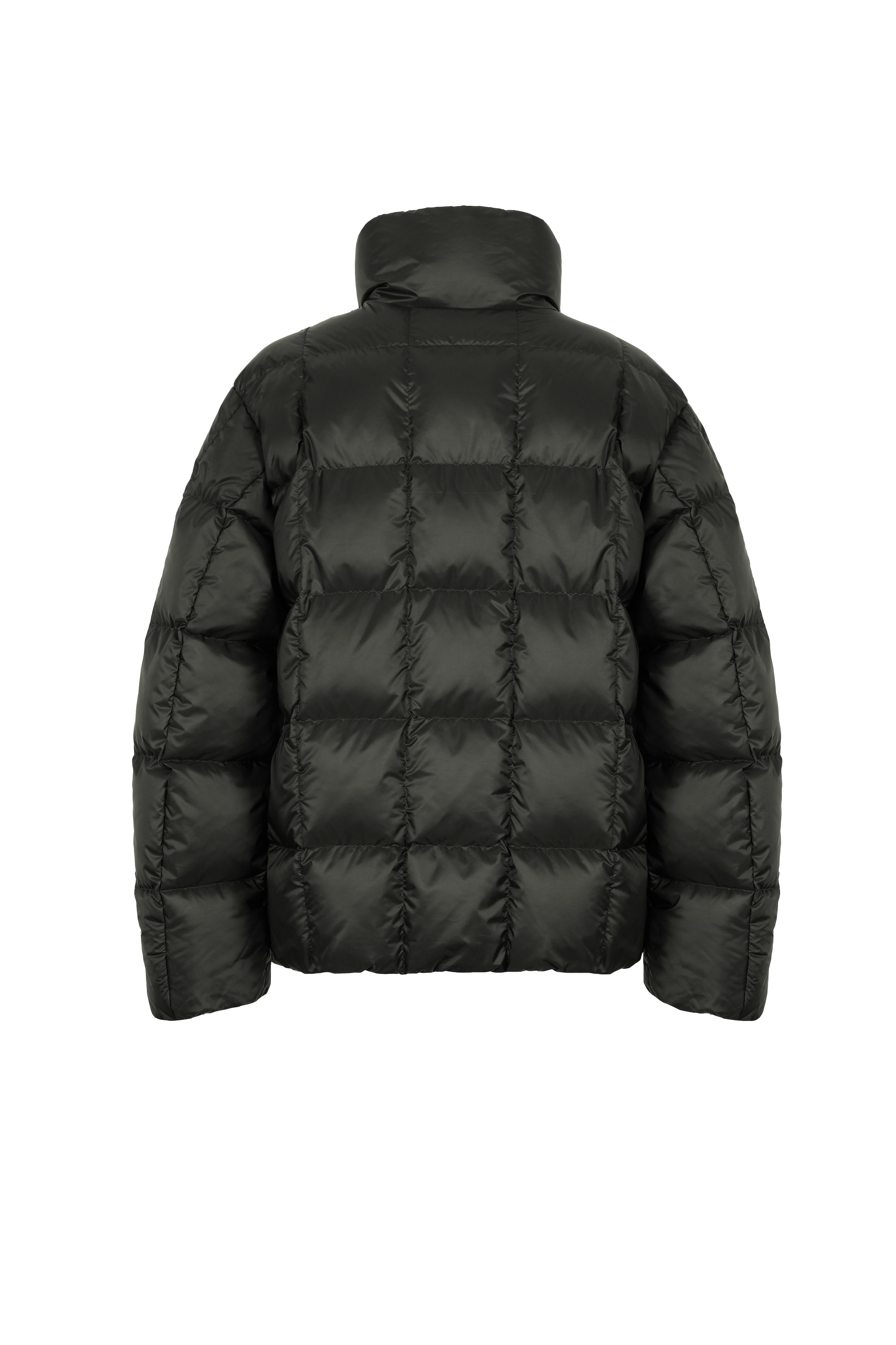 LEMPELIUS mens box quilt goose down jacket in deep green