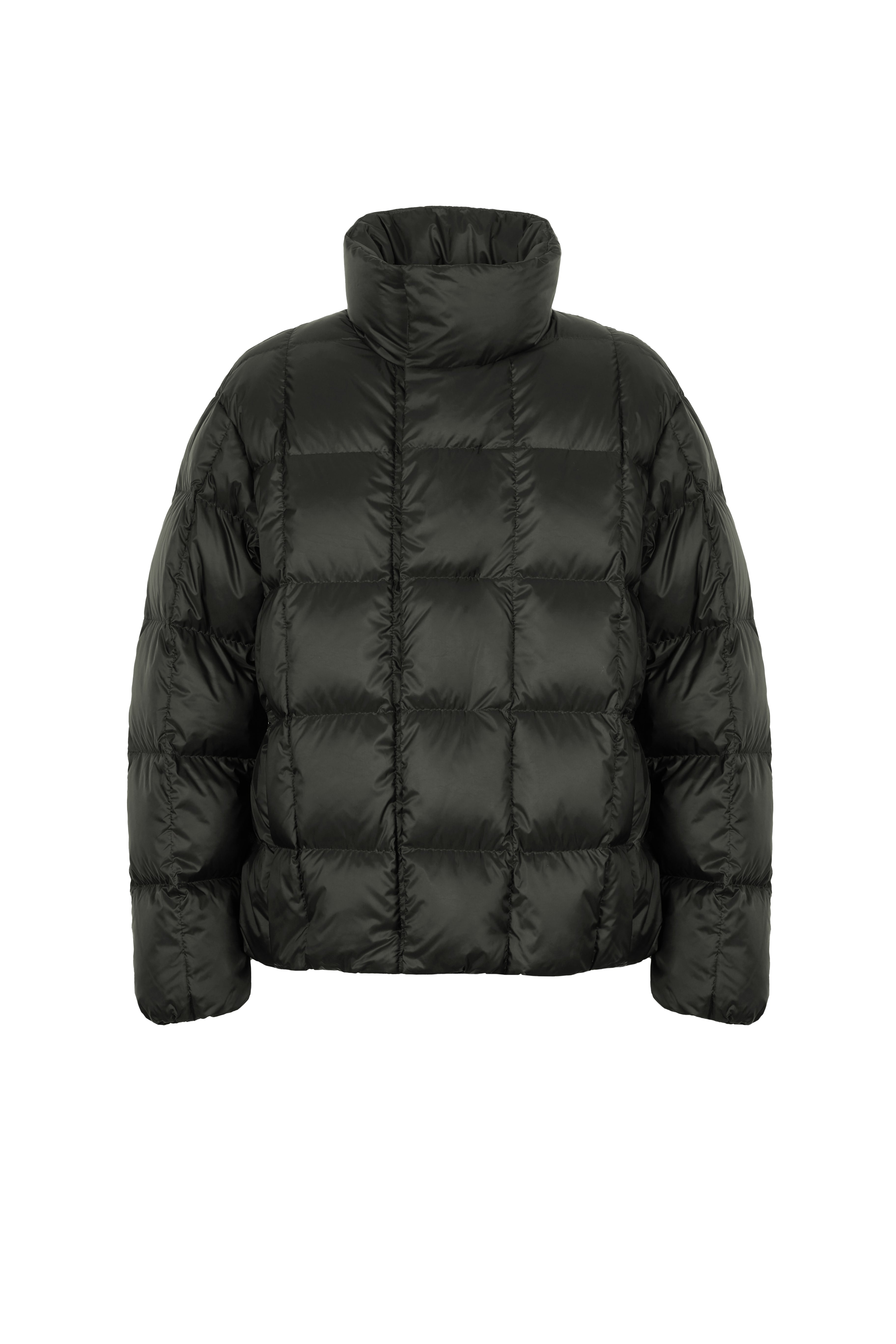 LEMPELIUS mens box quilt goose down jacket in deep green