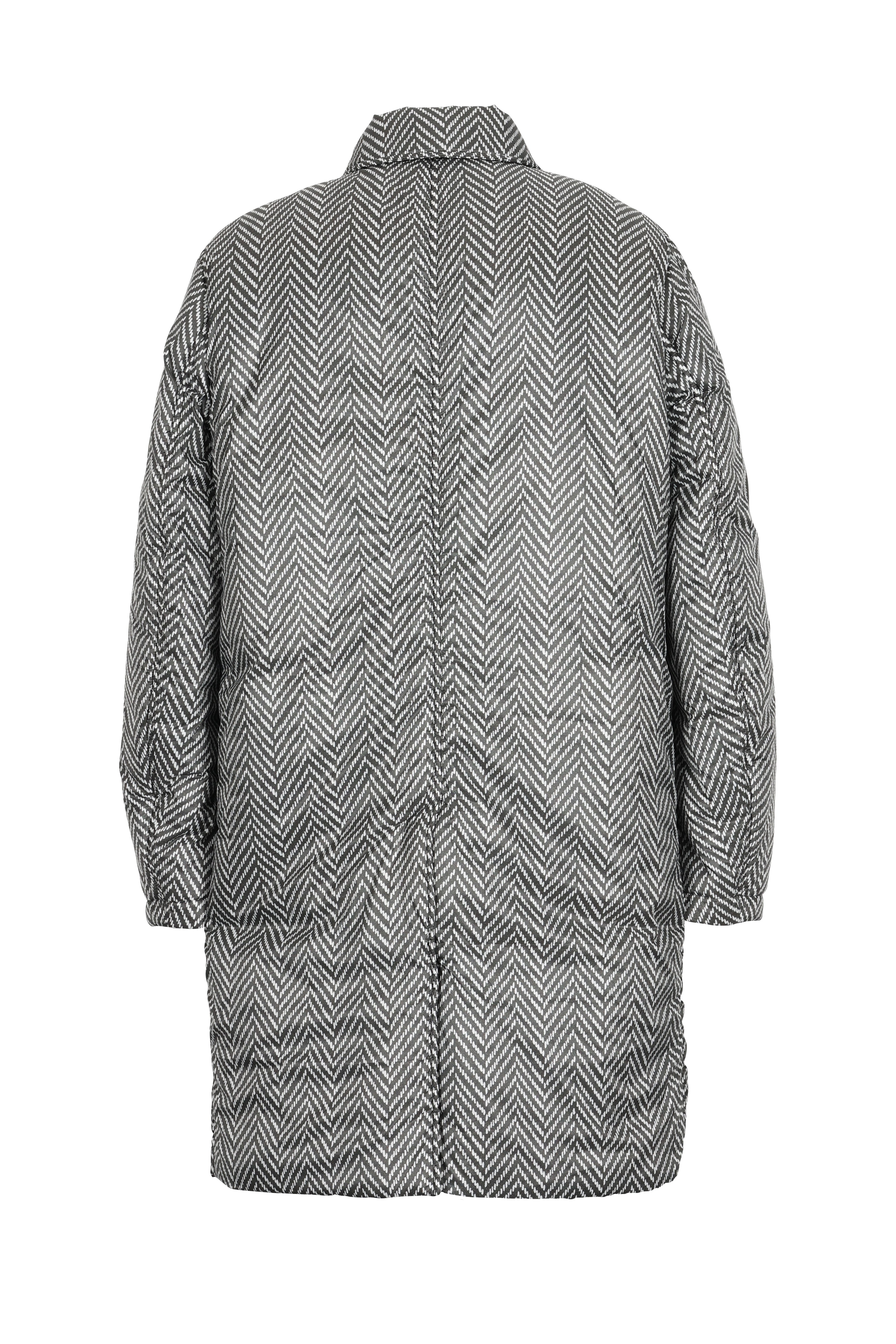 Soft padded Lempelius coat with a herringbone print