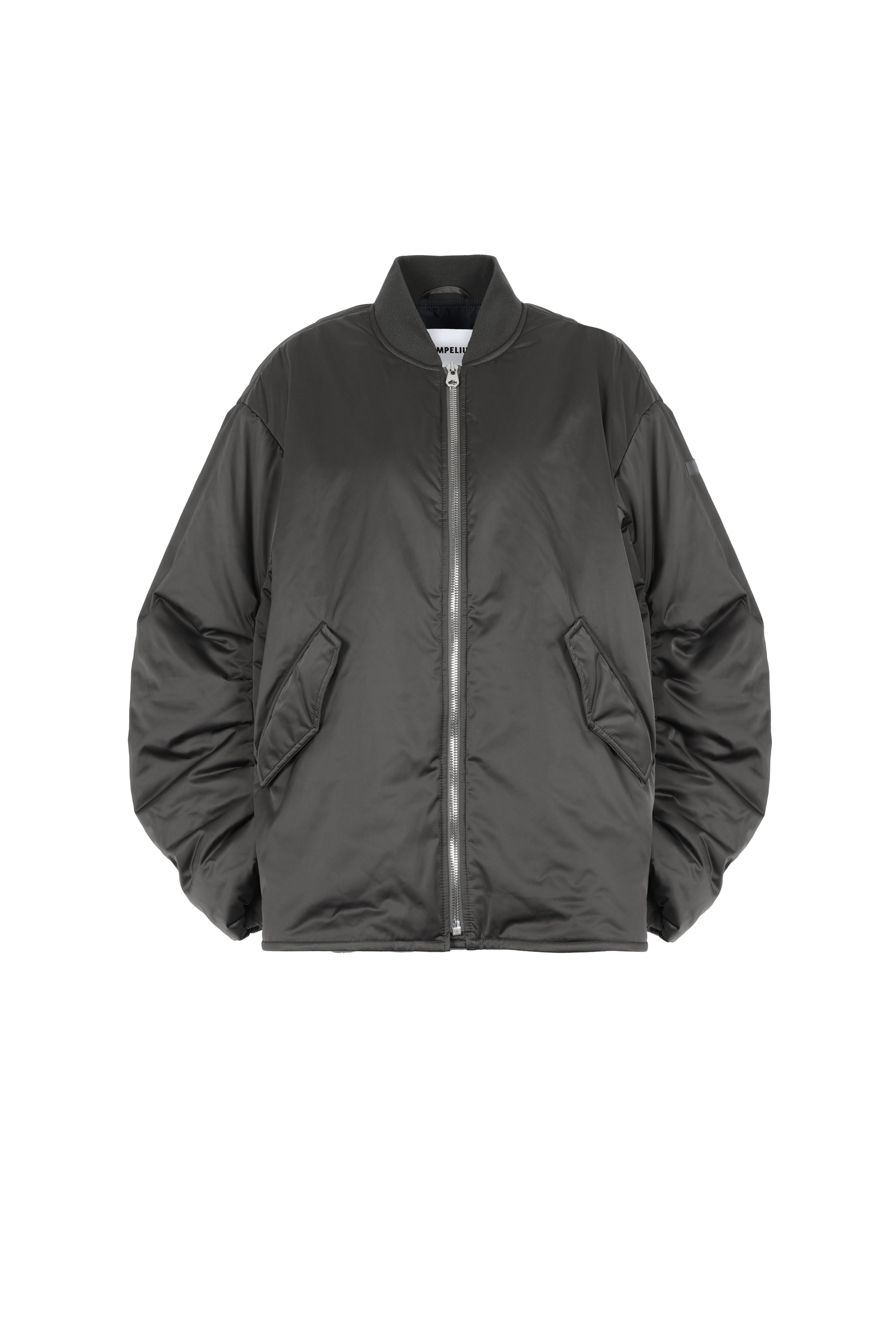 LEMPELIUS padded lightweight bomber jacket in carbon grey dark grey
