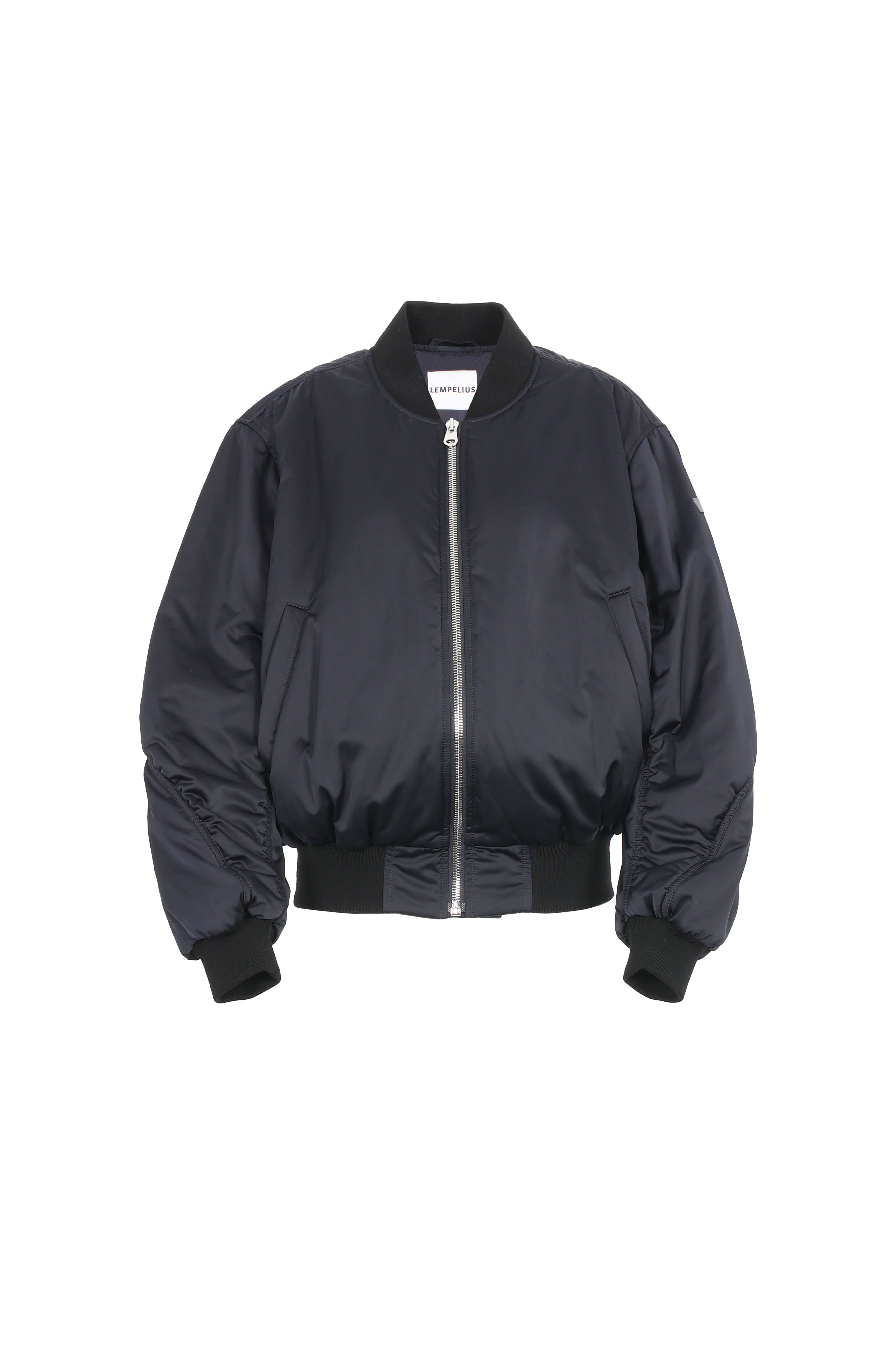 padded lightweight bomber jacket in dark navy