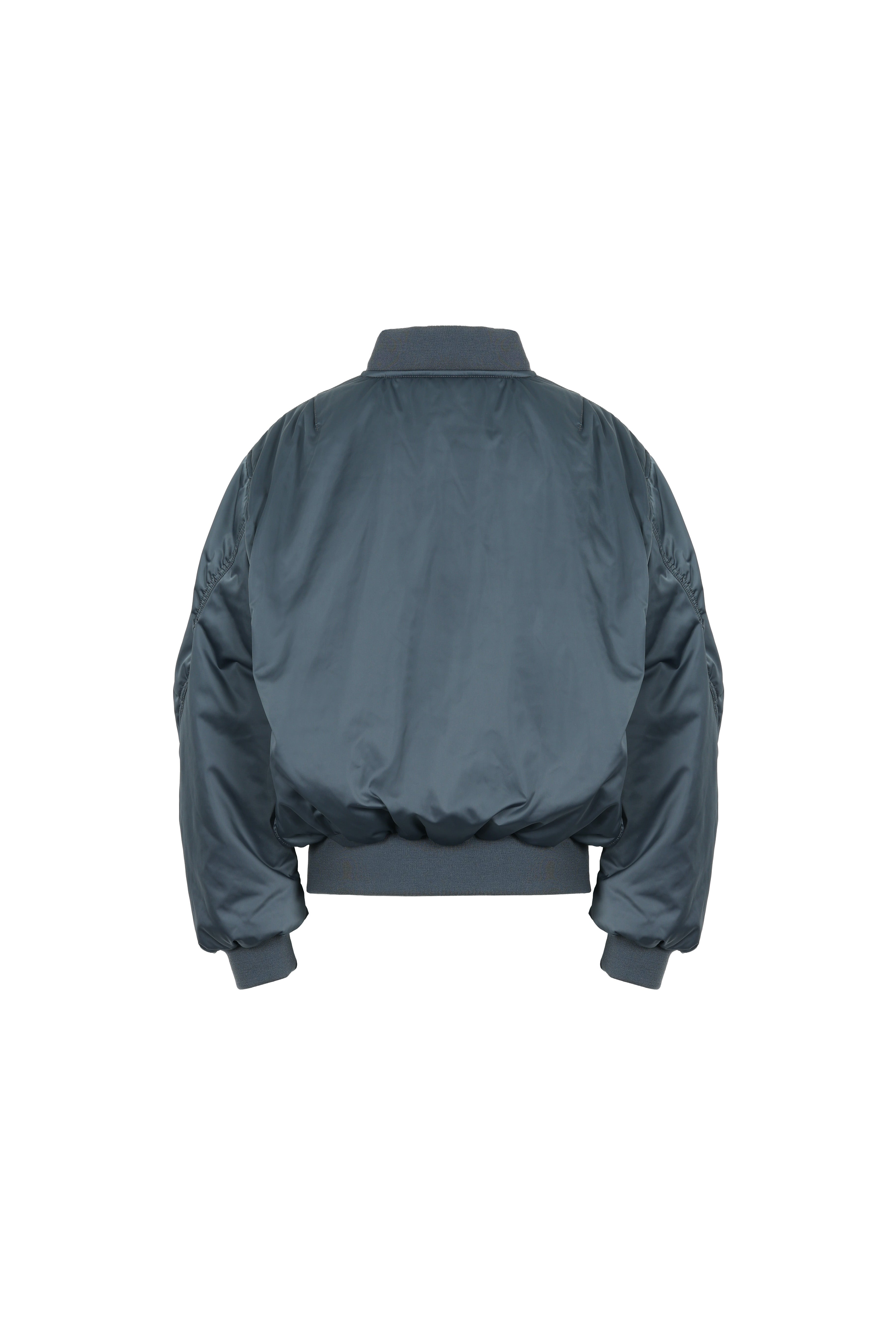 padded lightweight bomber jacket in graphite blue