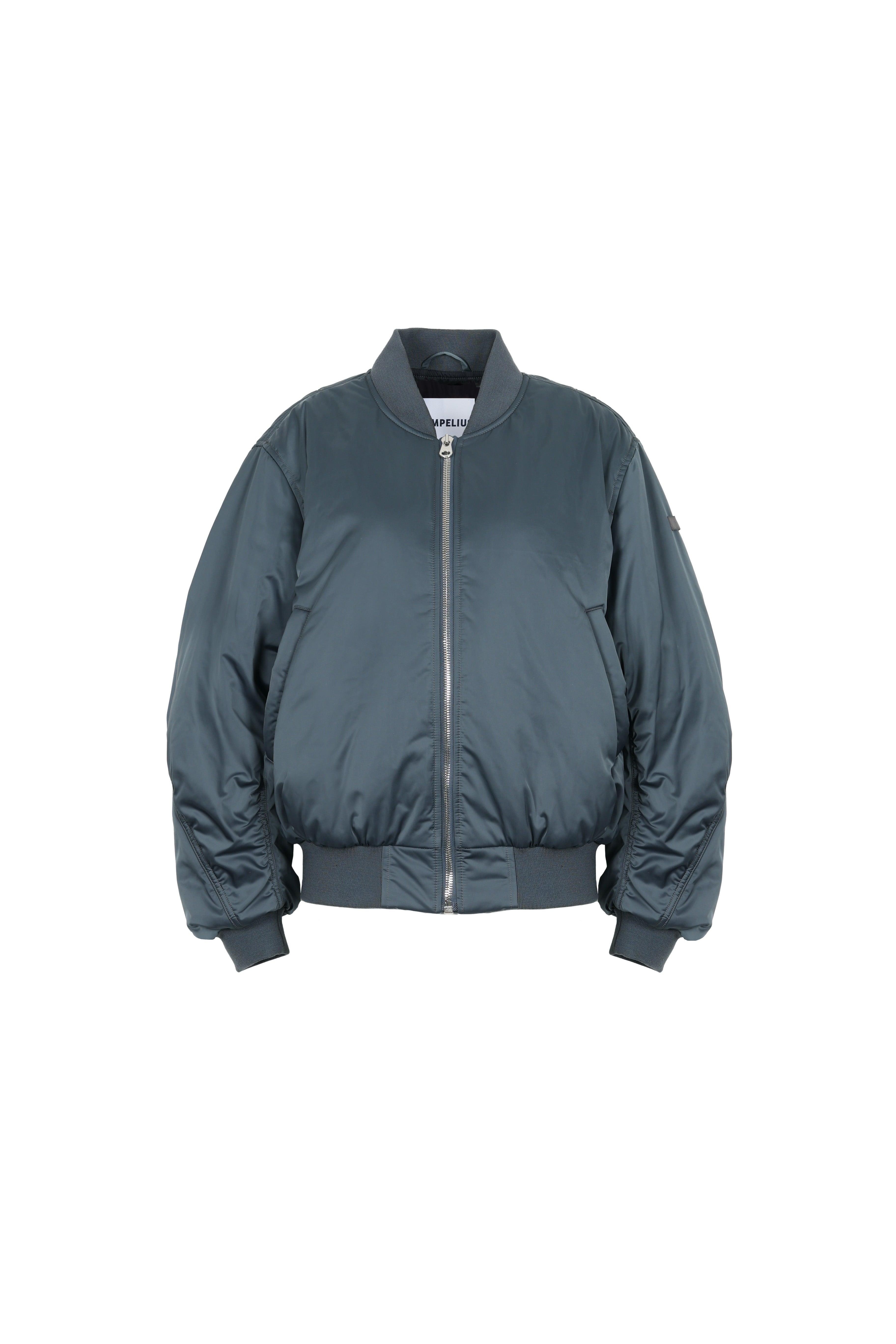 padded lightweight bomber jacket in graphite blue