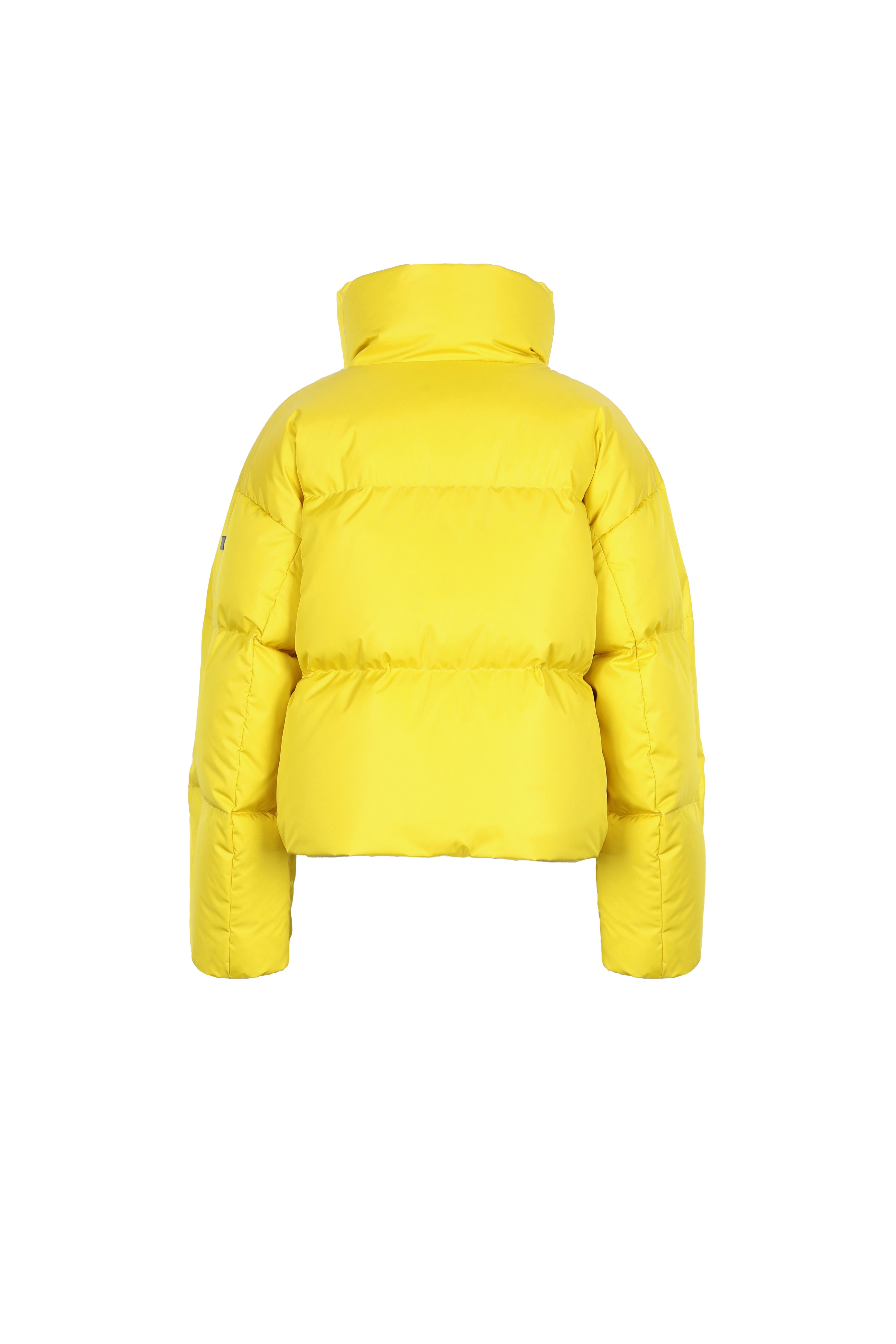 short down puffer in true yellow