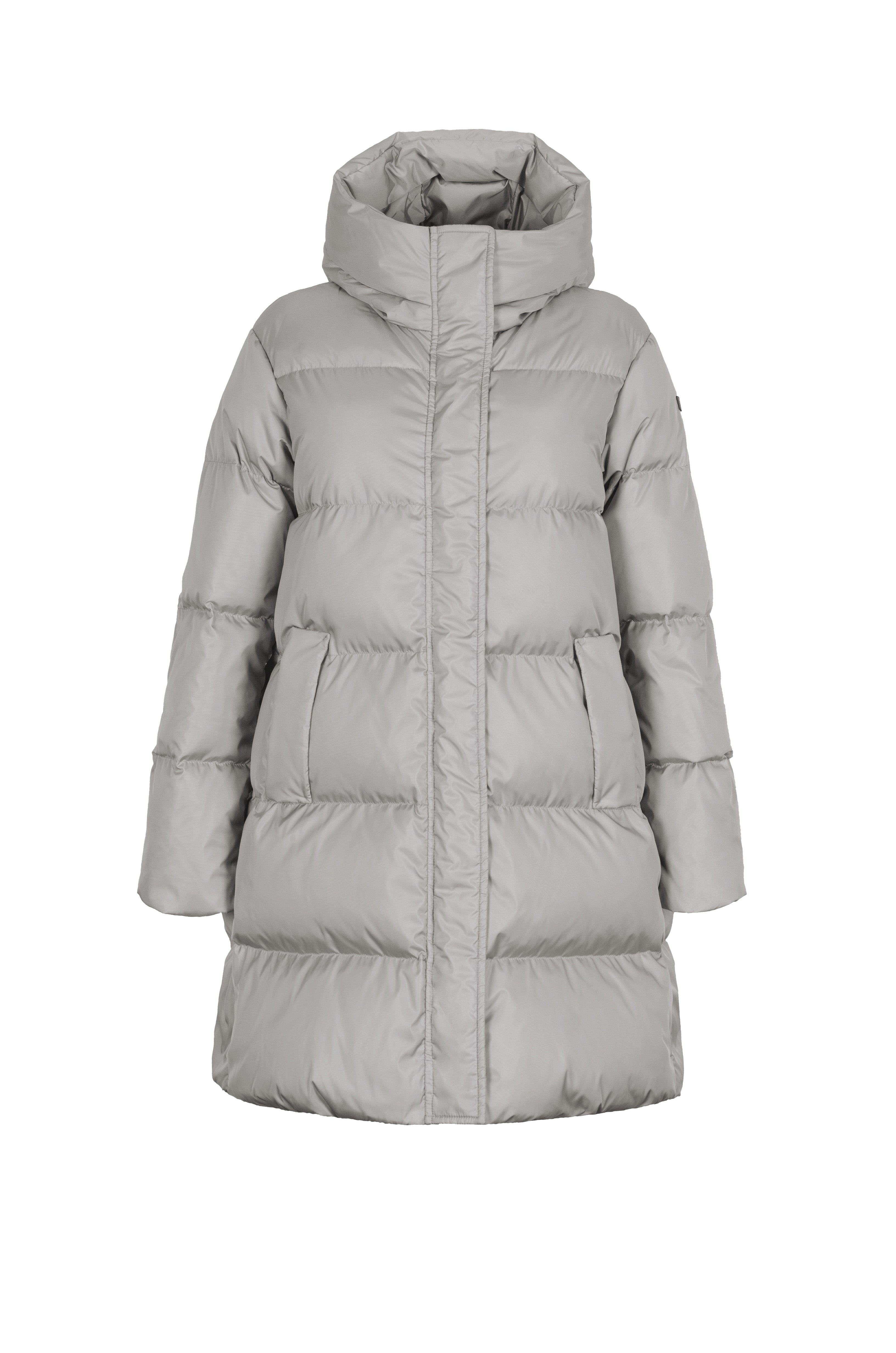 Minimal Lempelius down coat with welt pockets