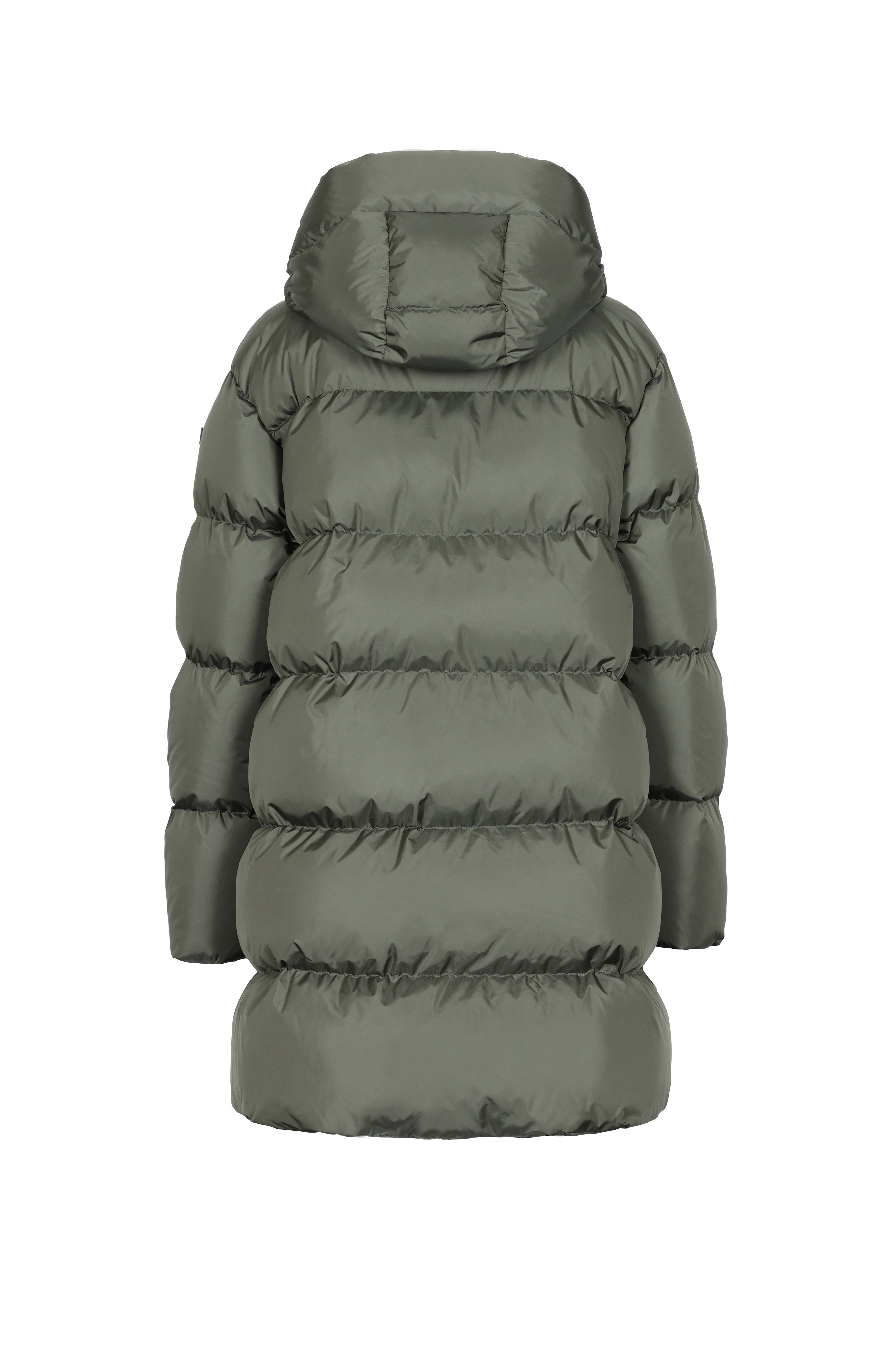 Minimal Lempelius down coat with welt pockets