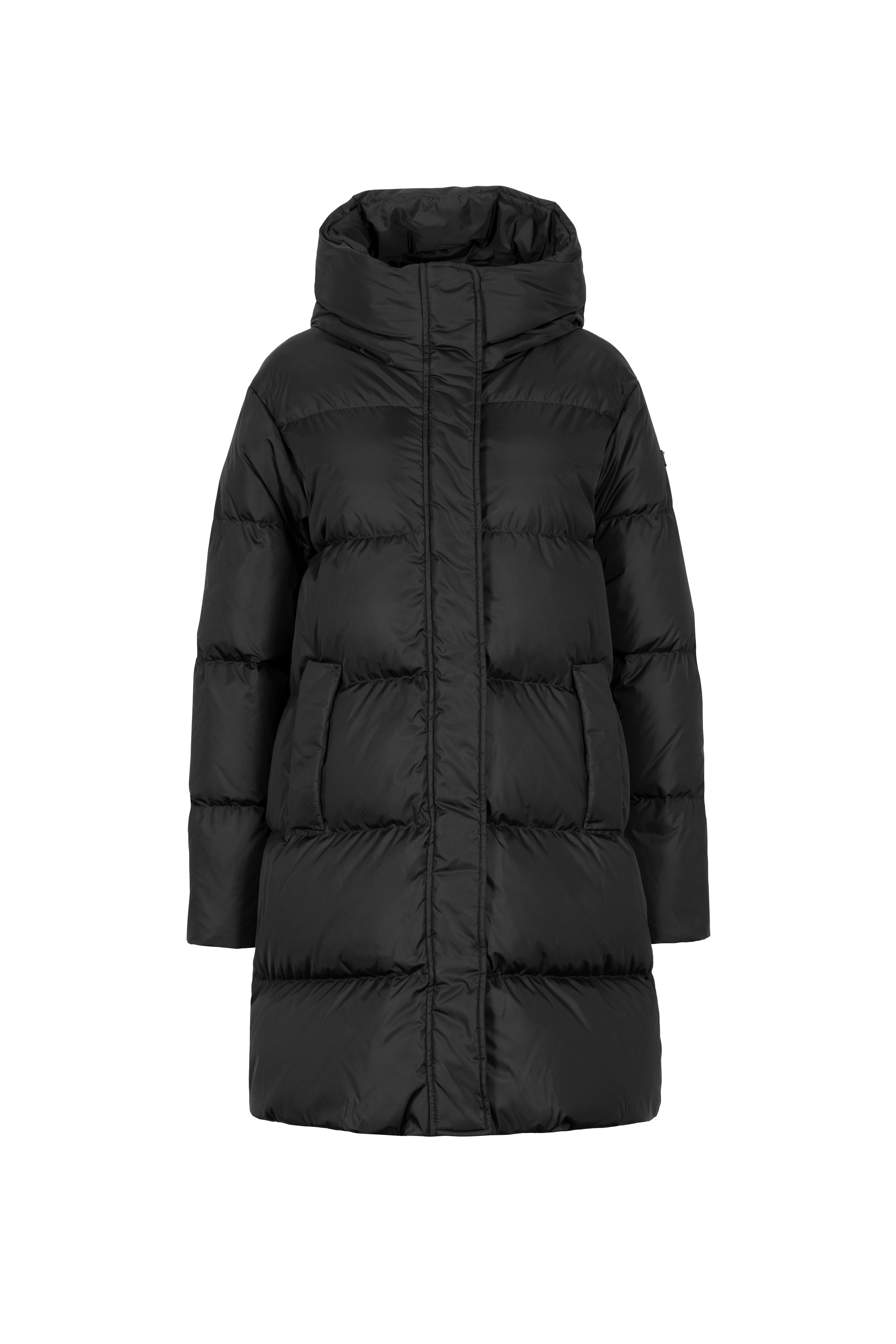 Minimal Lempelius down coat with welt pockets