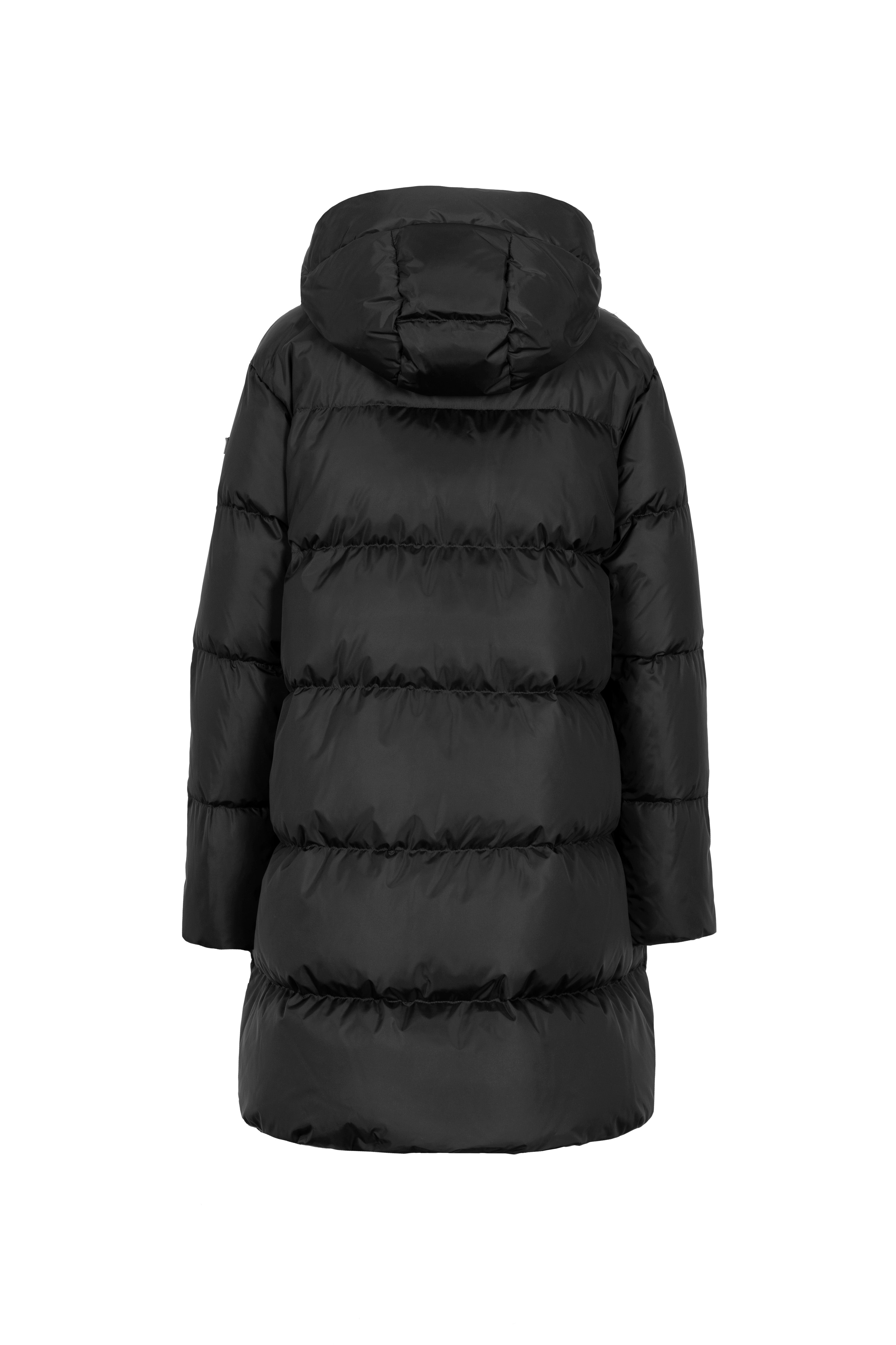Minimal Lempelius down coat with welt pockets
