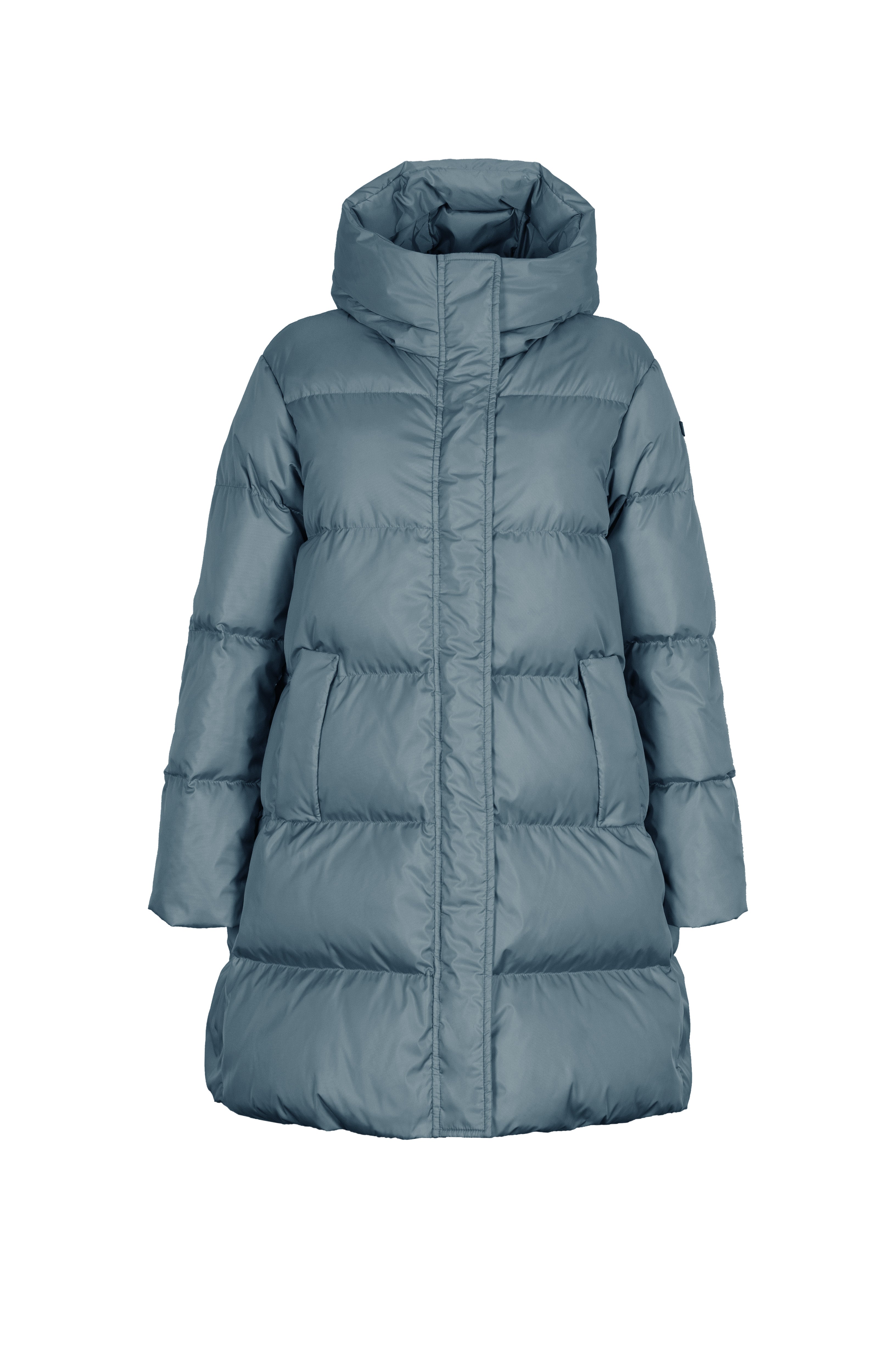 Minimal Lempelius down coat with welt pockets