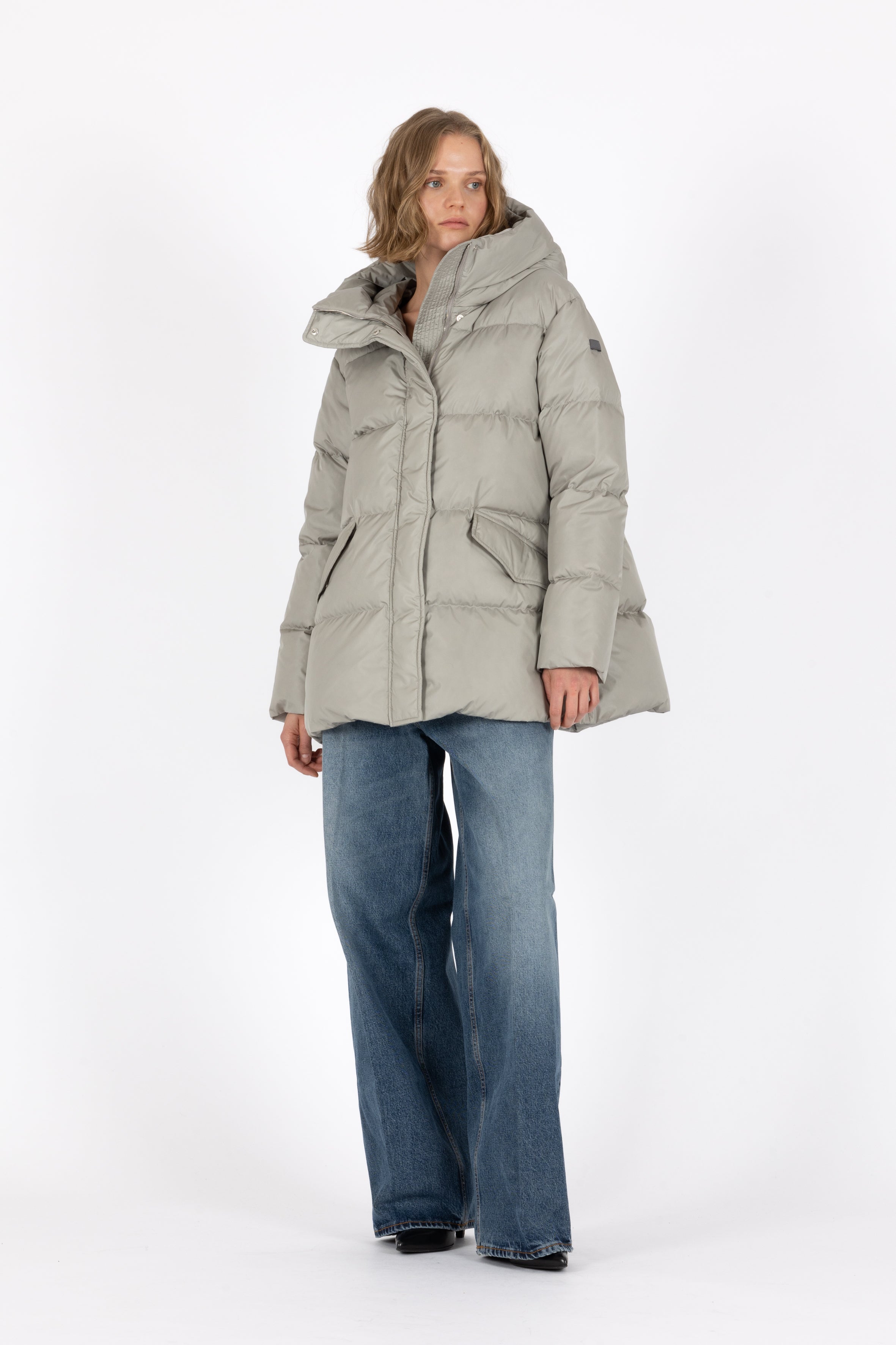 short down jacket with flap pockets