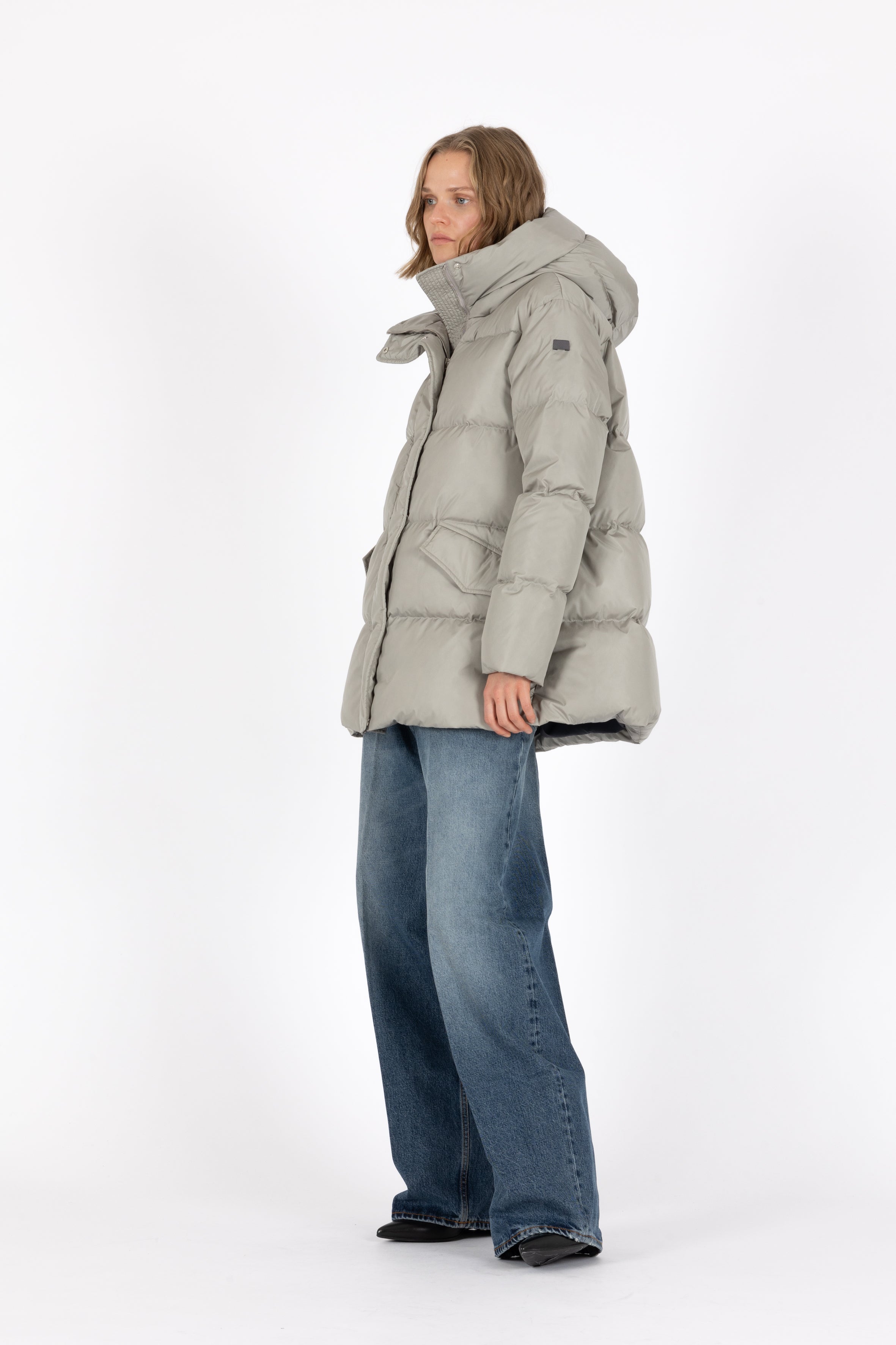 short down jacket with flap pockets