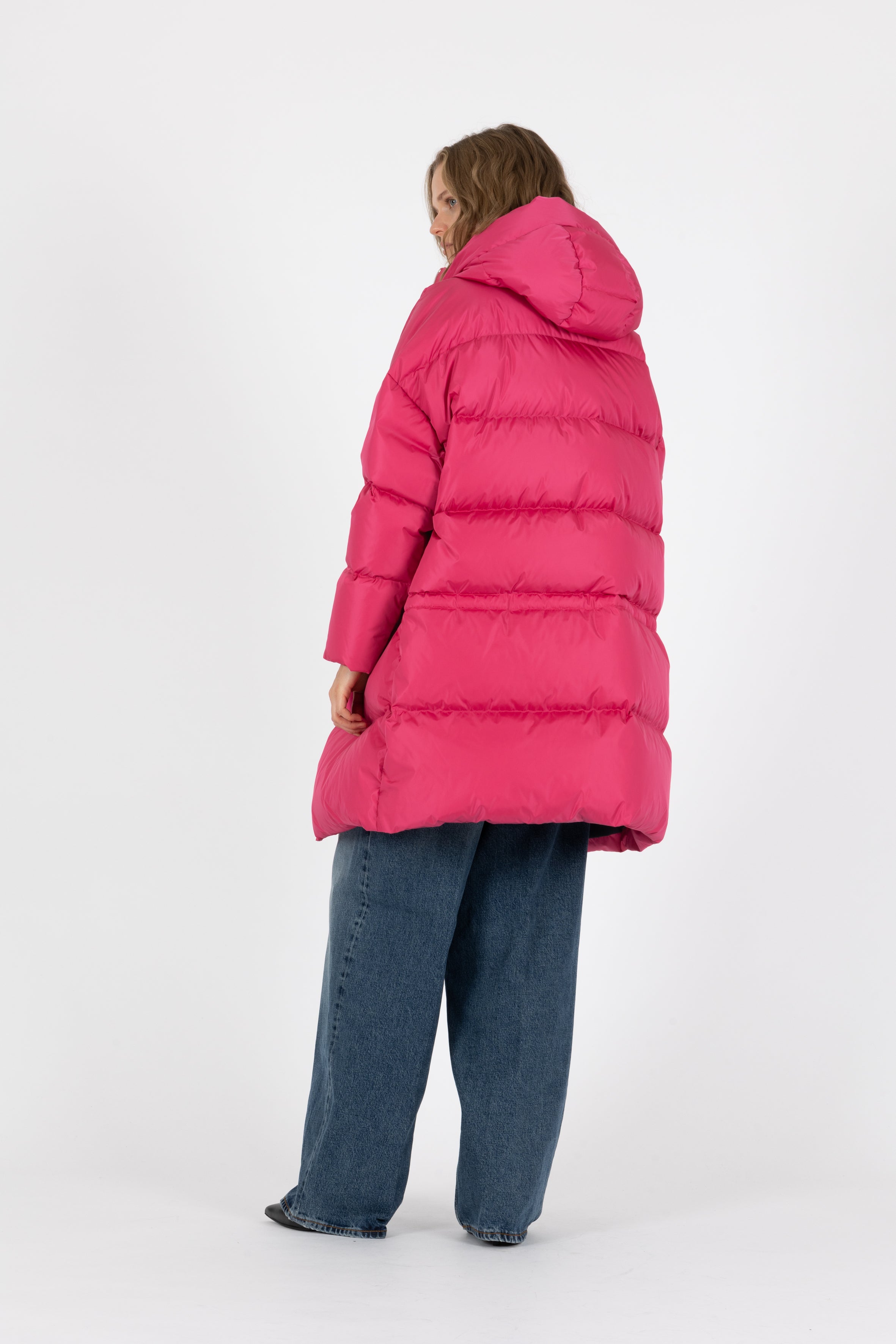 oversized Lempelius down parka in the color pink