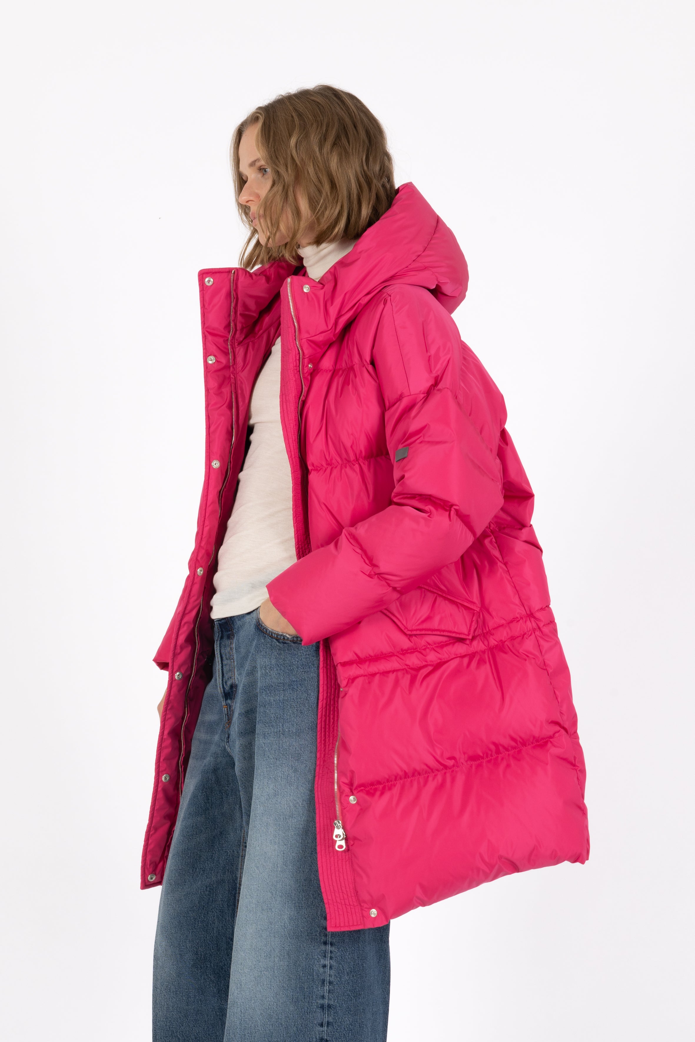 oversized Lempelius down parka in the color pink