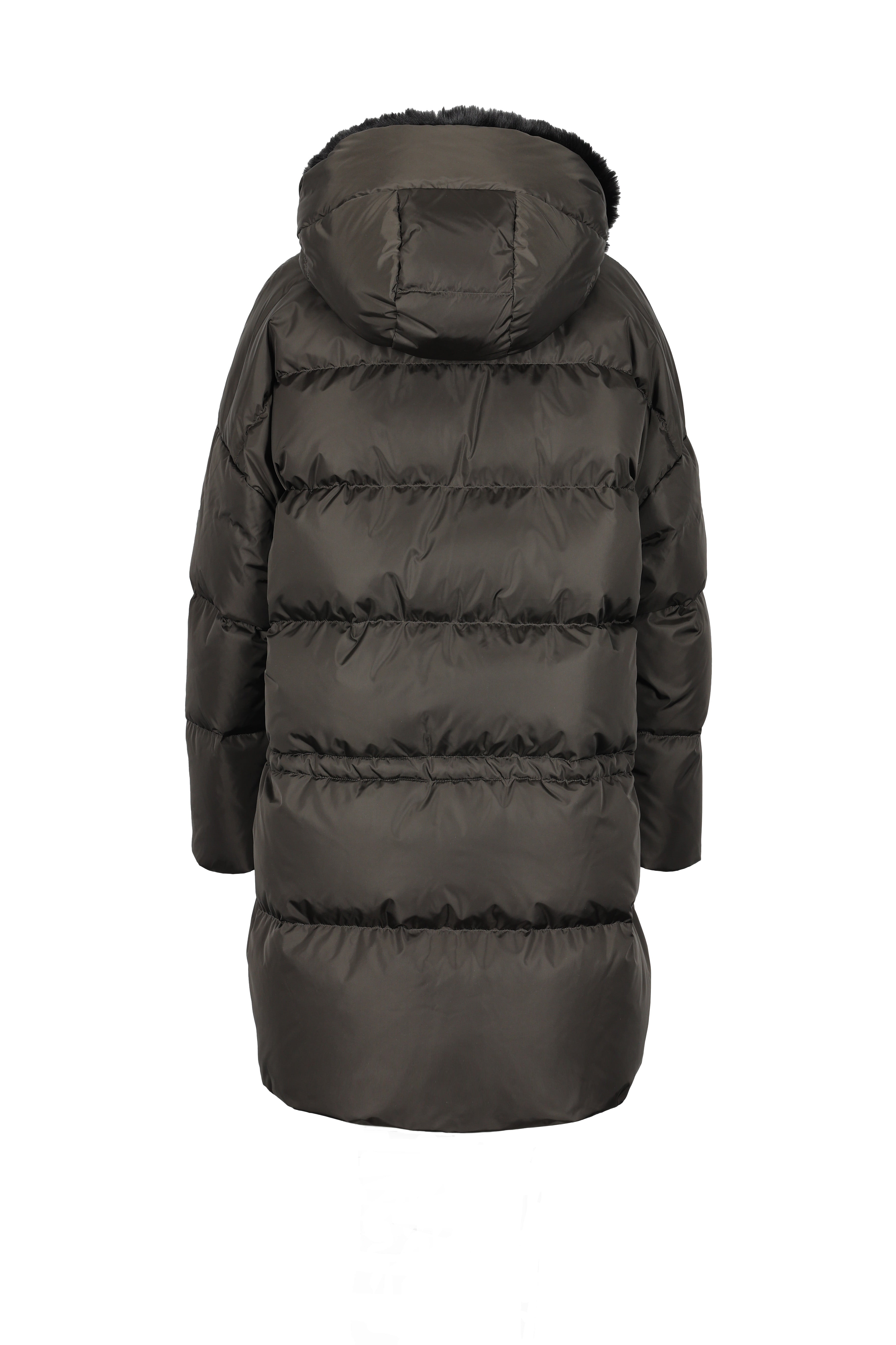 oversized Lempelius down parka with faux fur