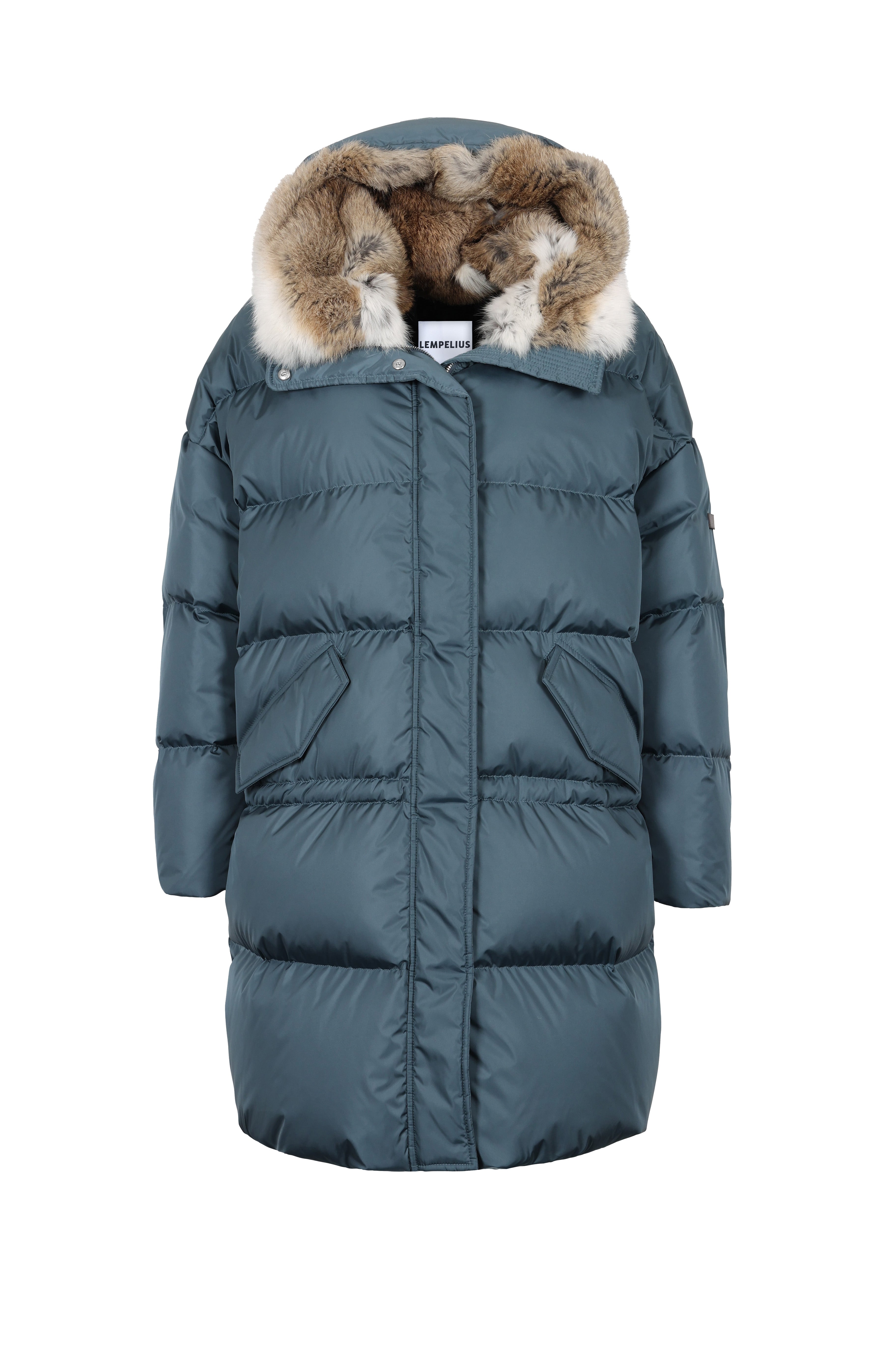 oversized Lempelius down parka in the color pigeon