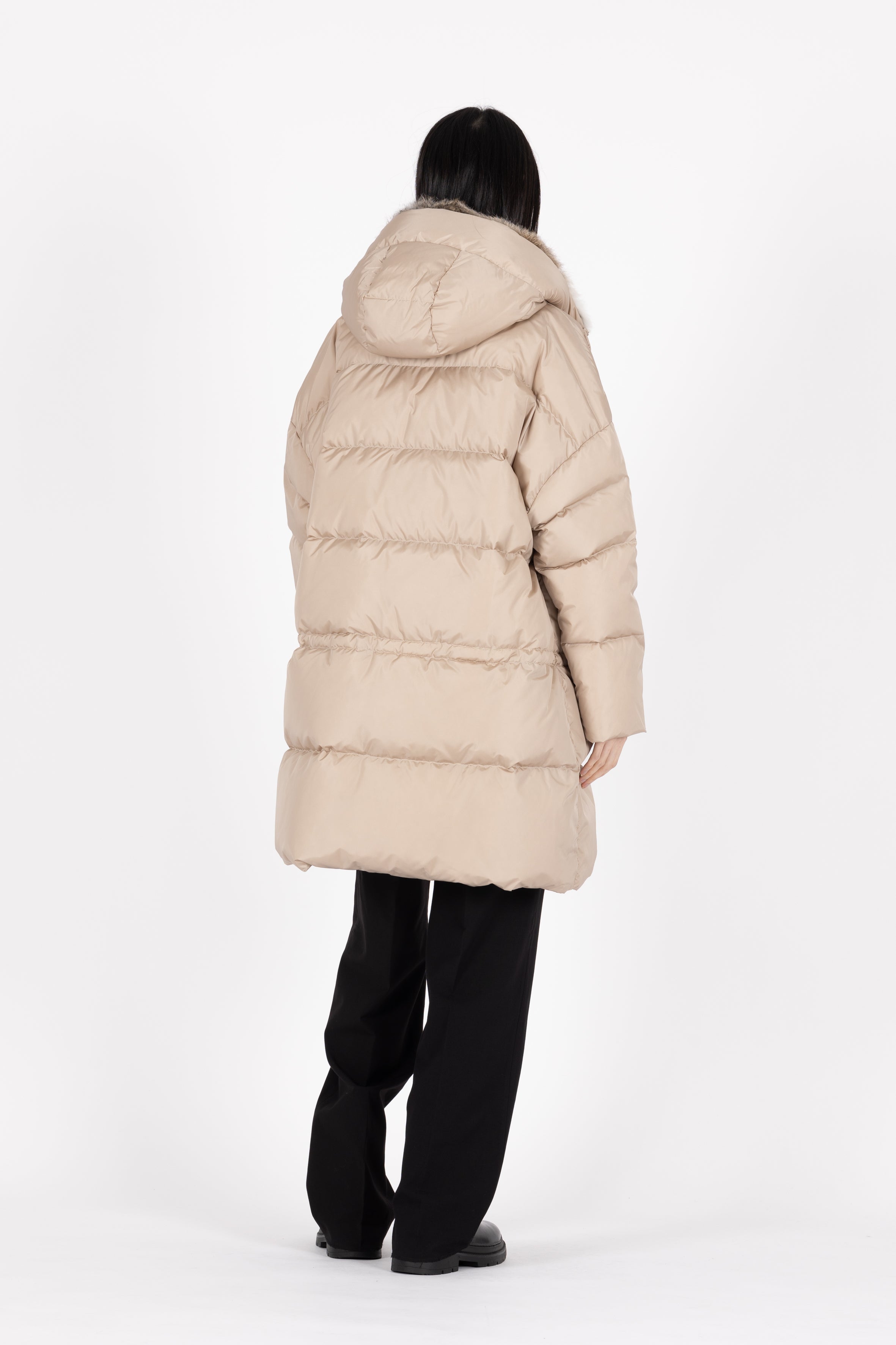 oversized Lempelius down parka with fur