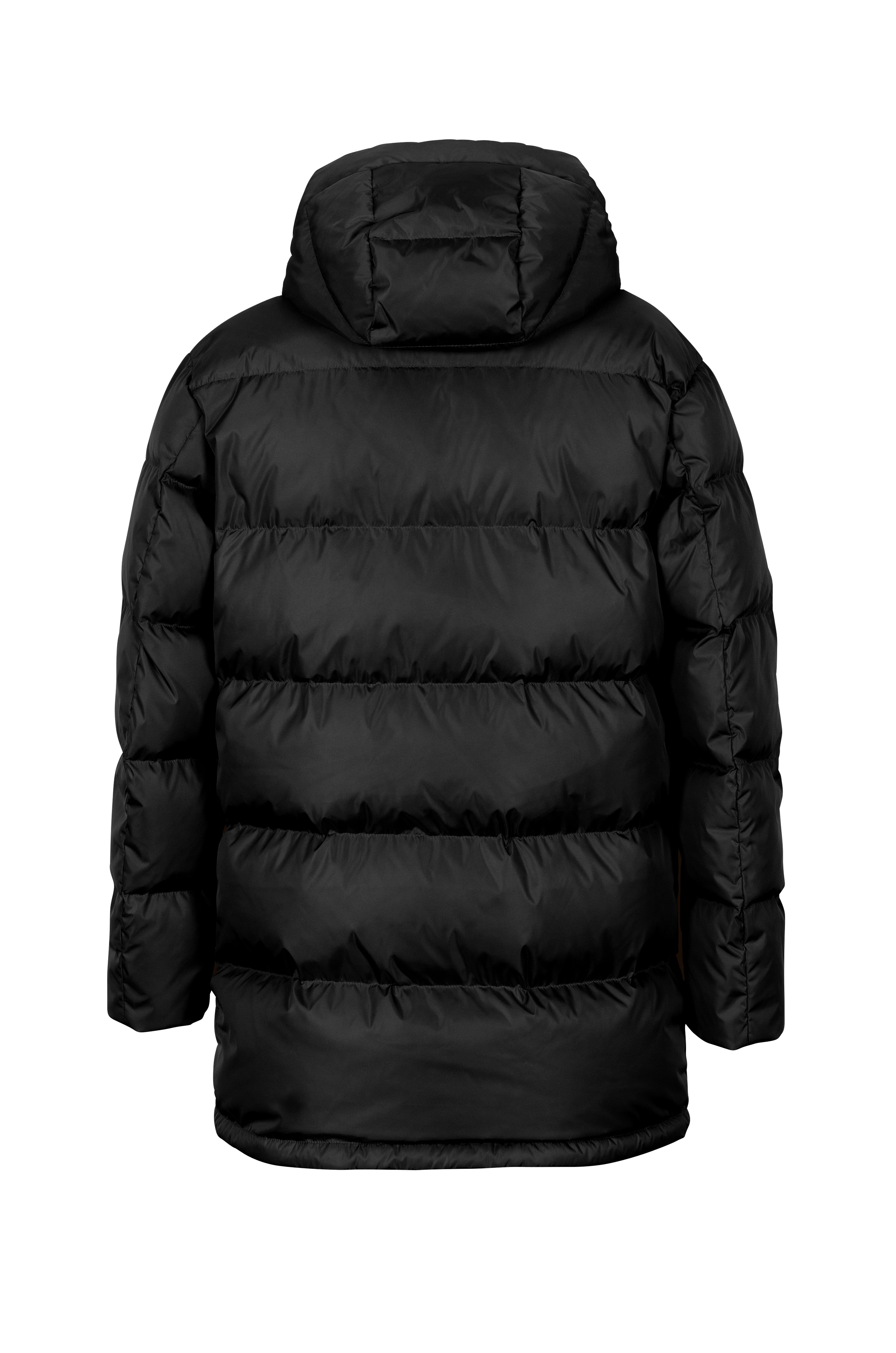 Lempelius Down coat with relaxed fit in black