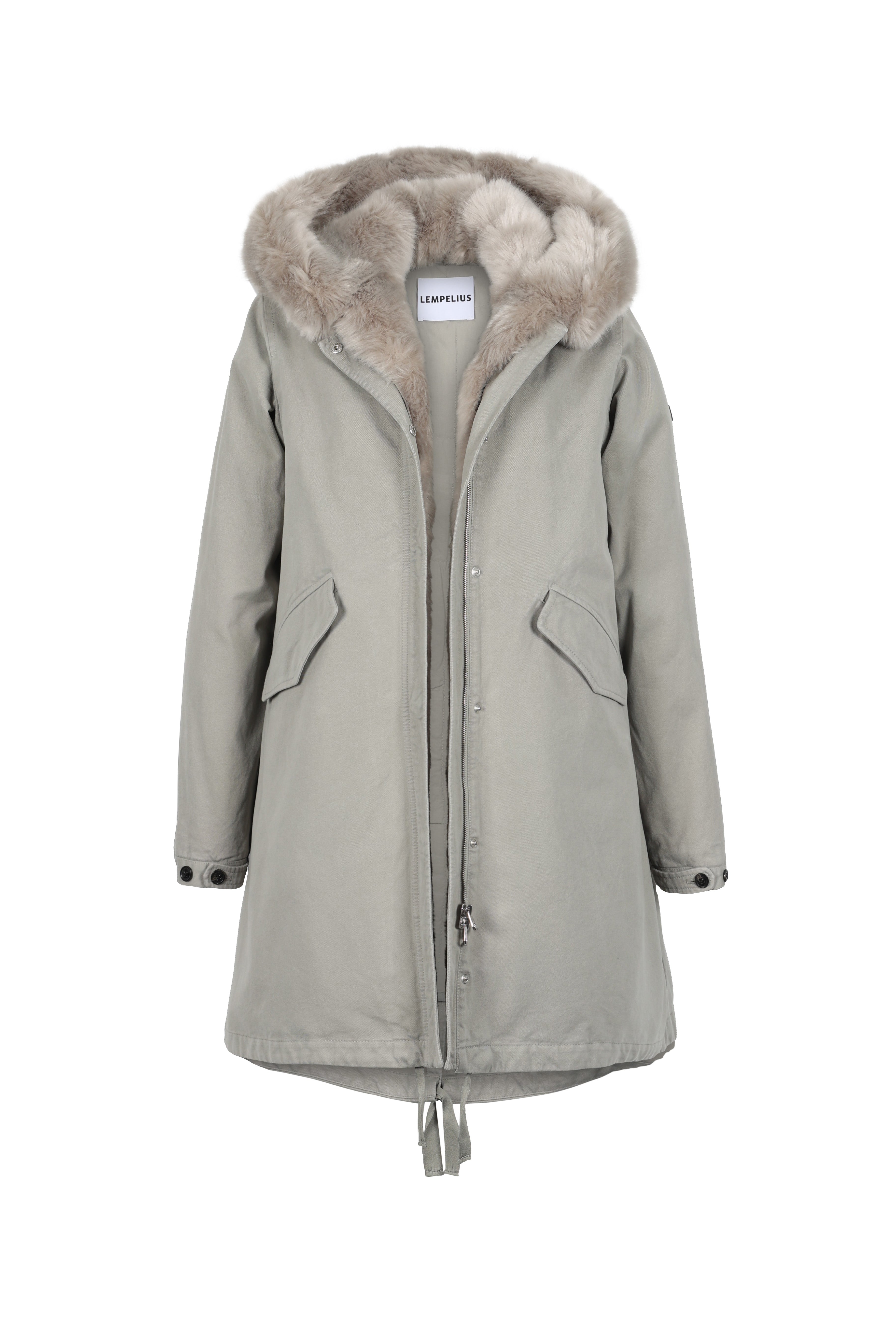 Oversized Lempelius down coat with faux fur