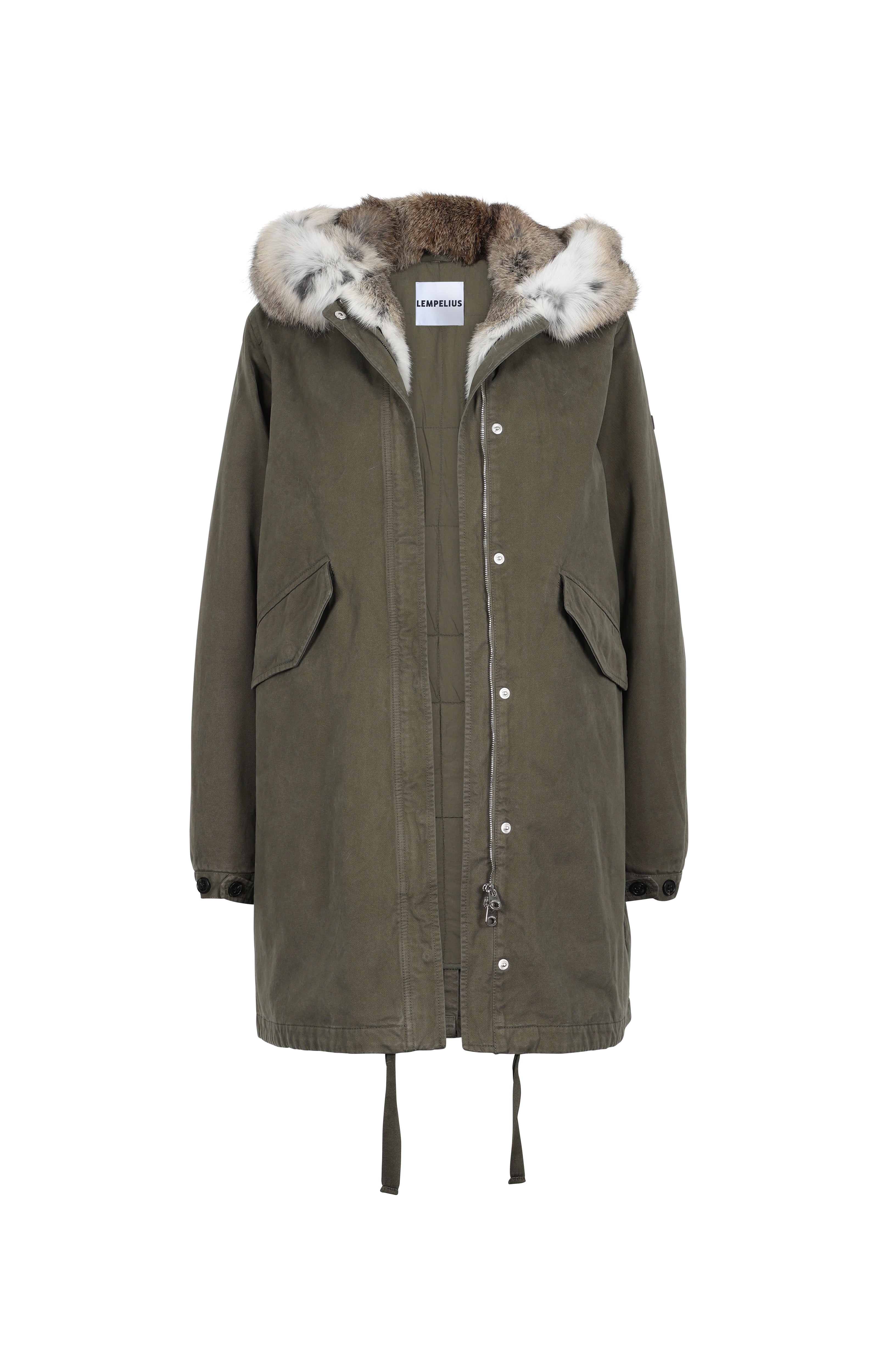 Flared Lempelius cotton Parka with fur lining