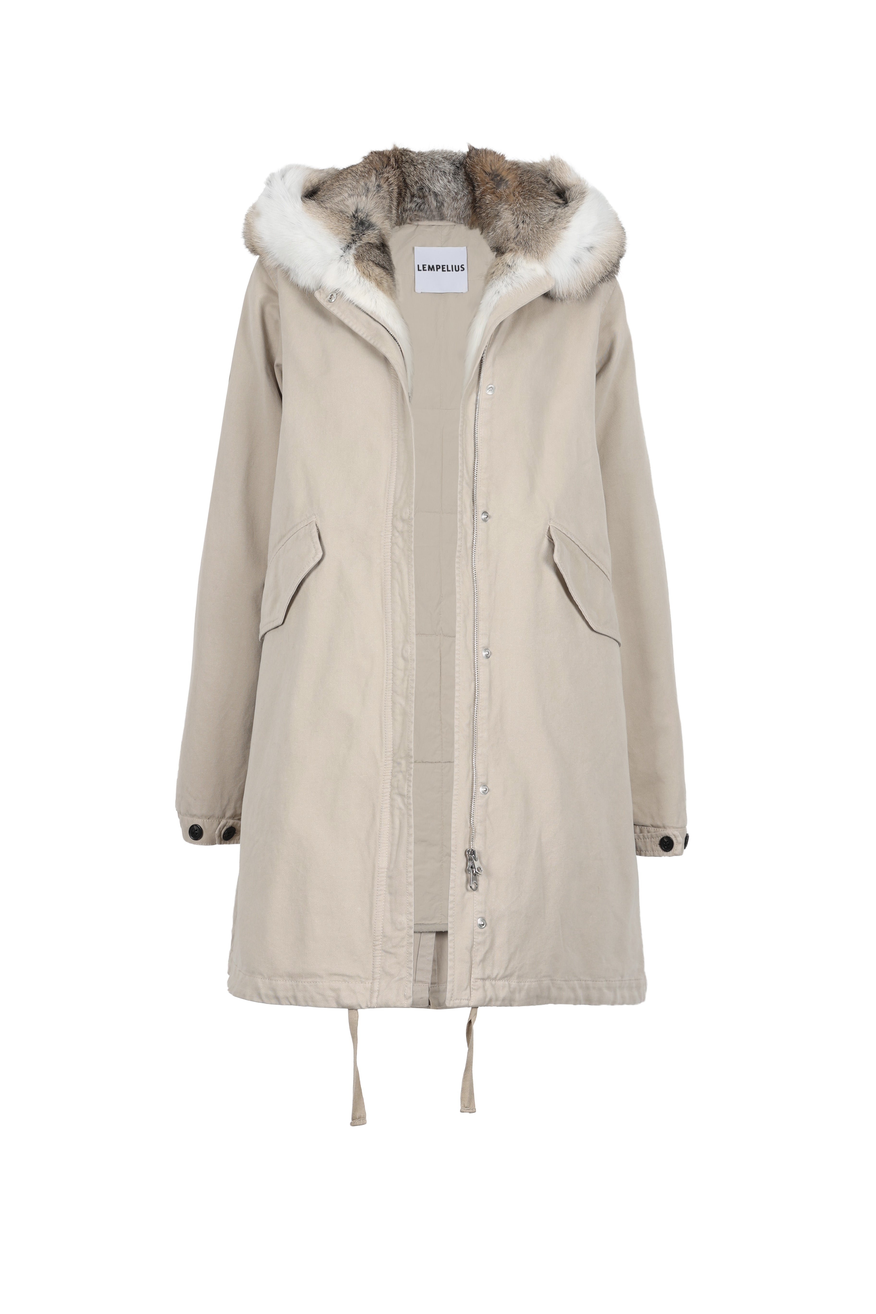 Oversized Lempelius down coat with fur