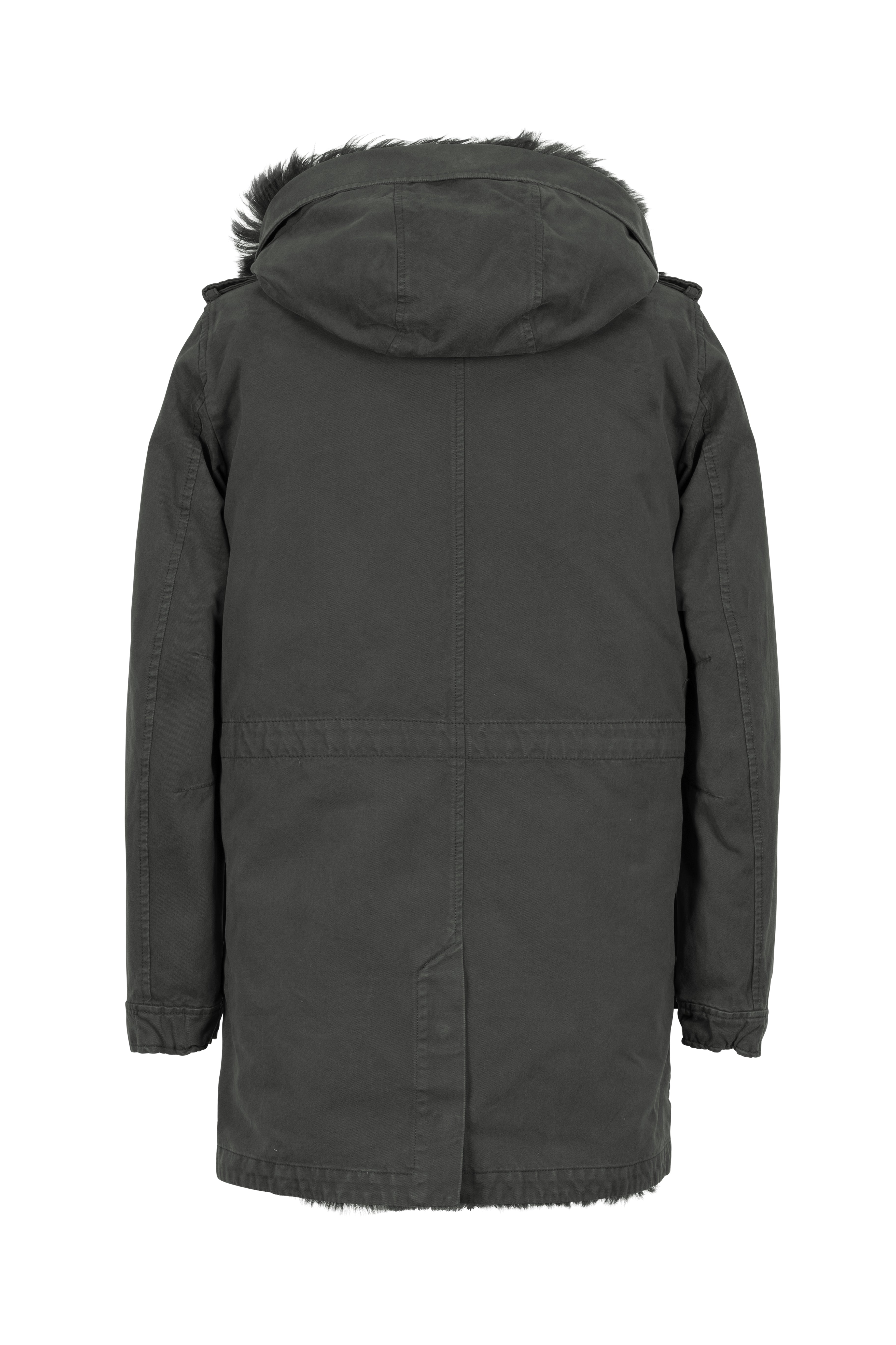 shearling Lempelius cotton Parka in dark green