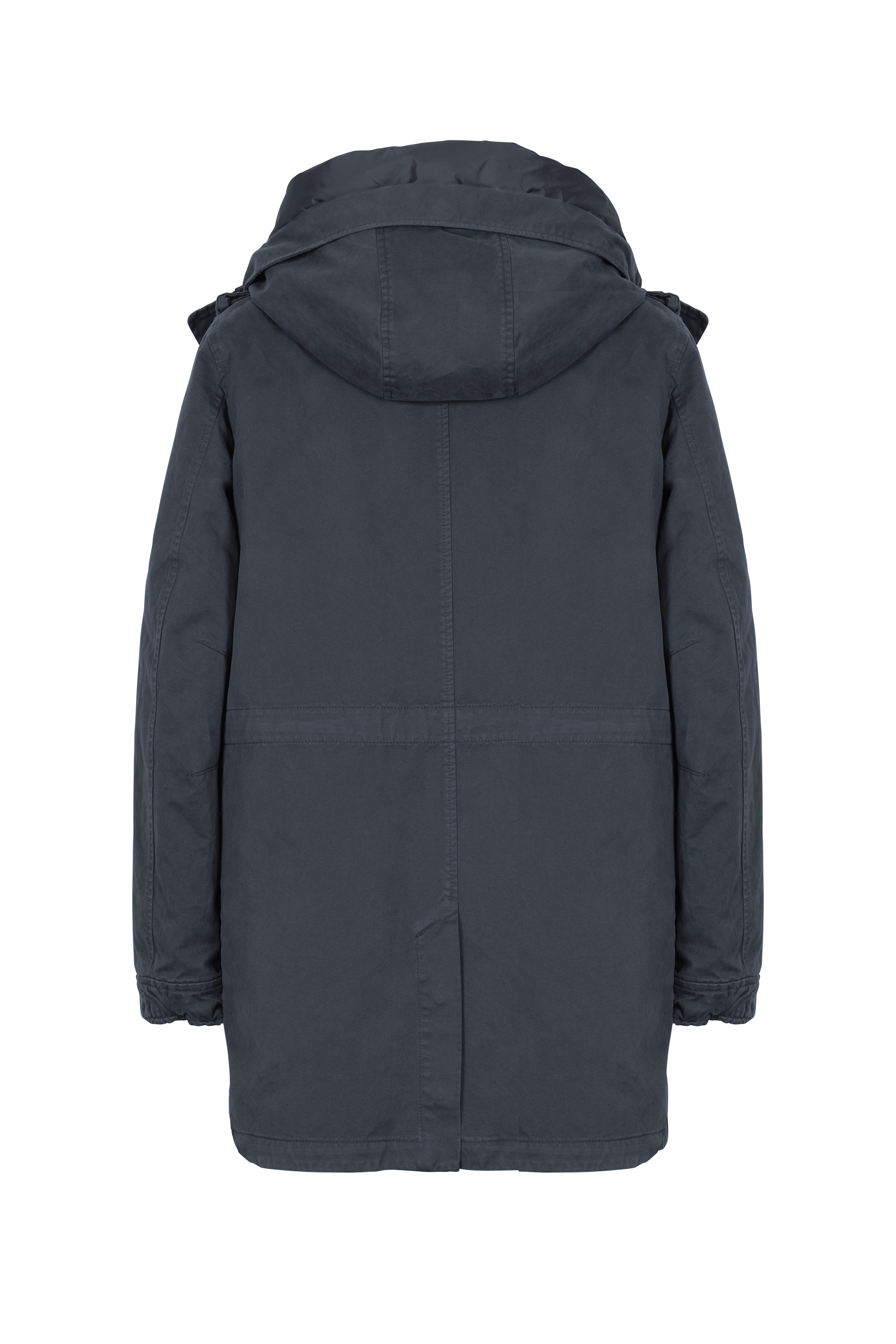 Lempelius Mens cotton Parka with vegan padding in dark blue