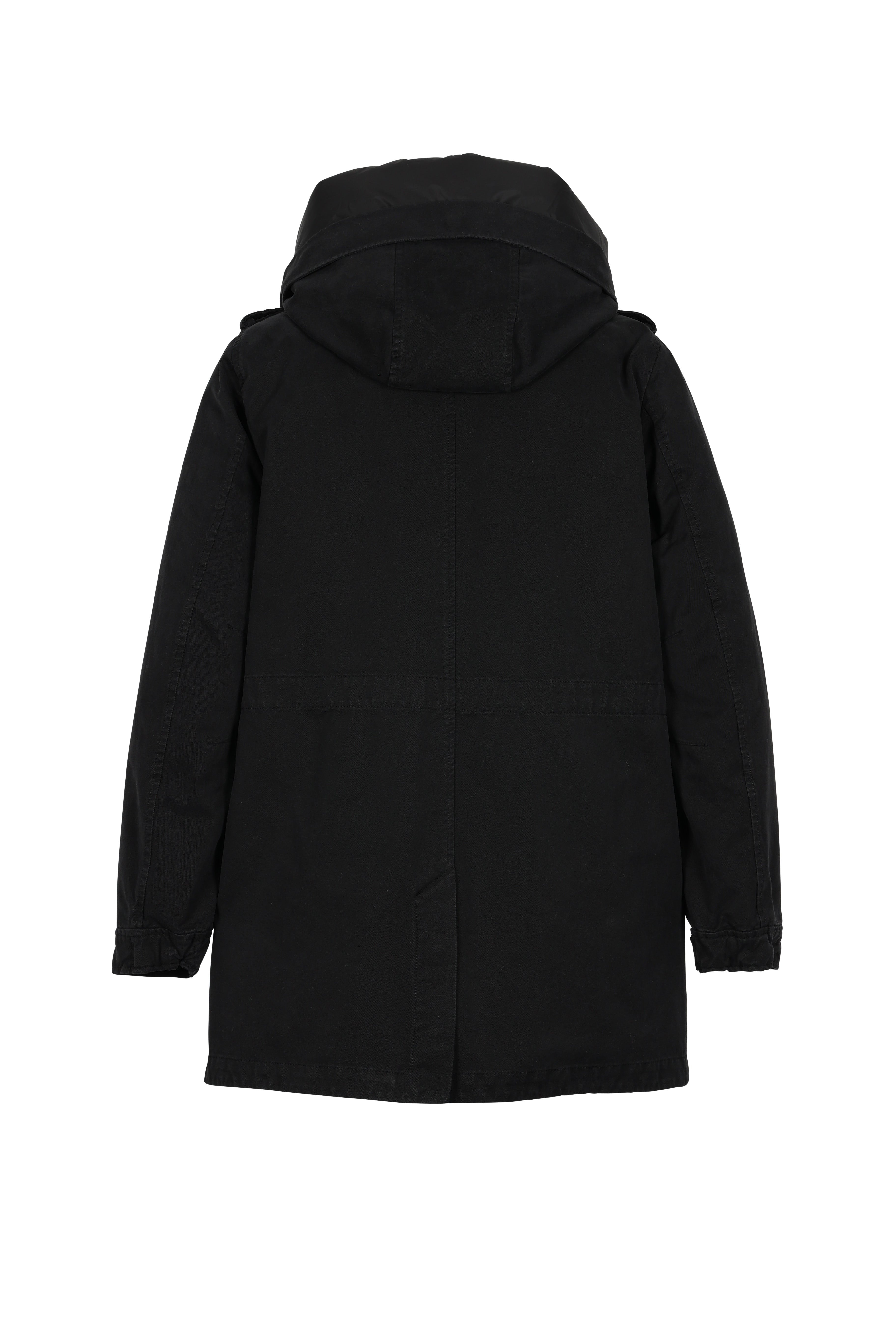 Lempelius Mens cotton Parka with vegan padding in black