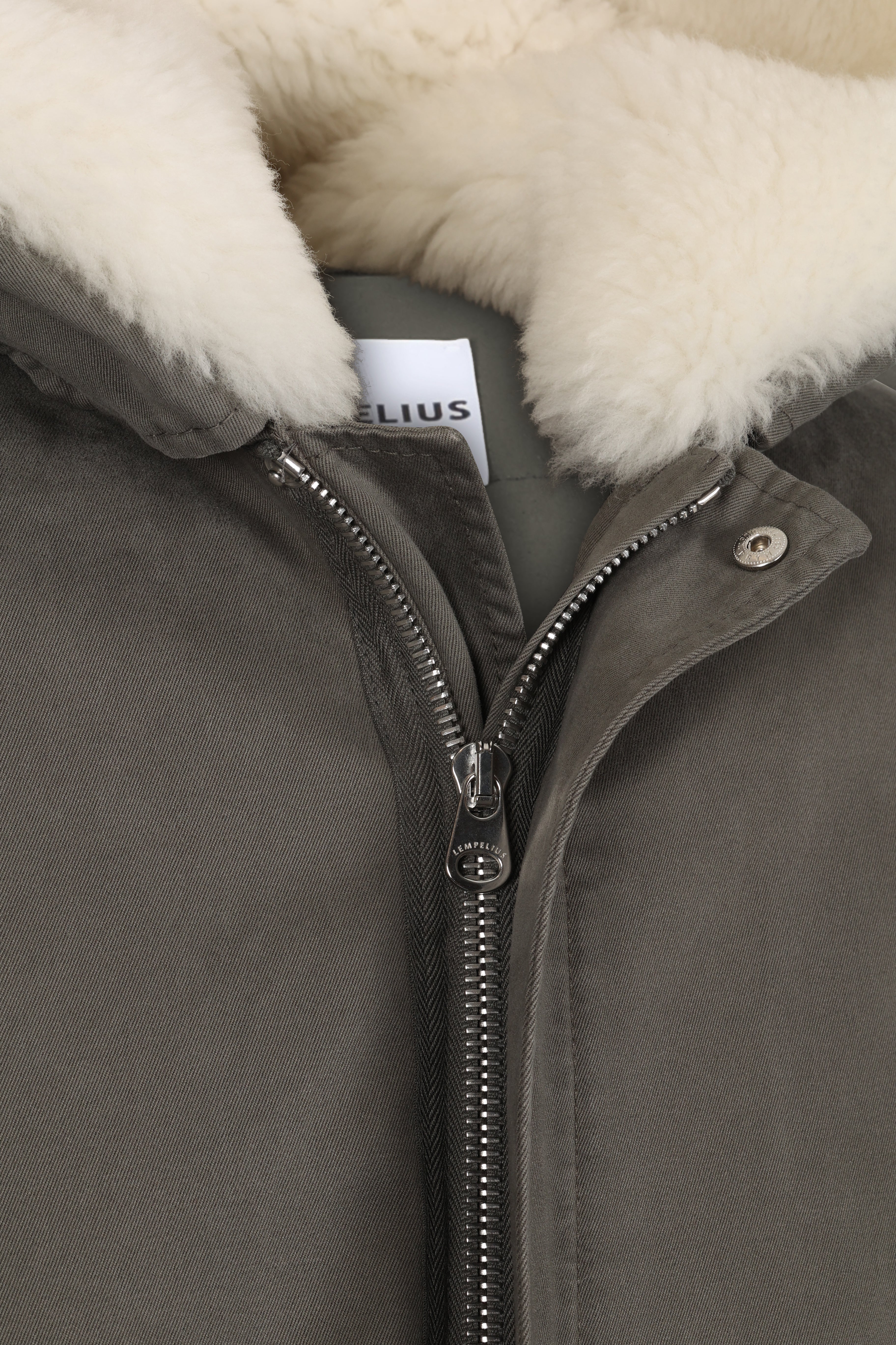 COTTON PARKA ILU WITH SHEARLING